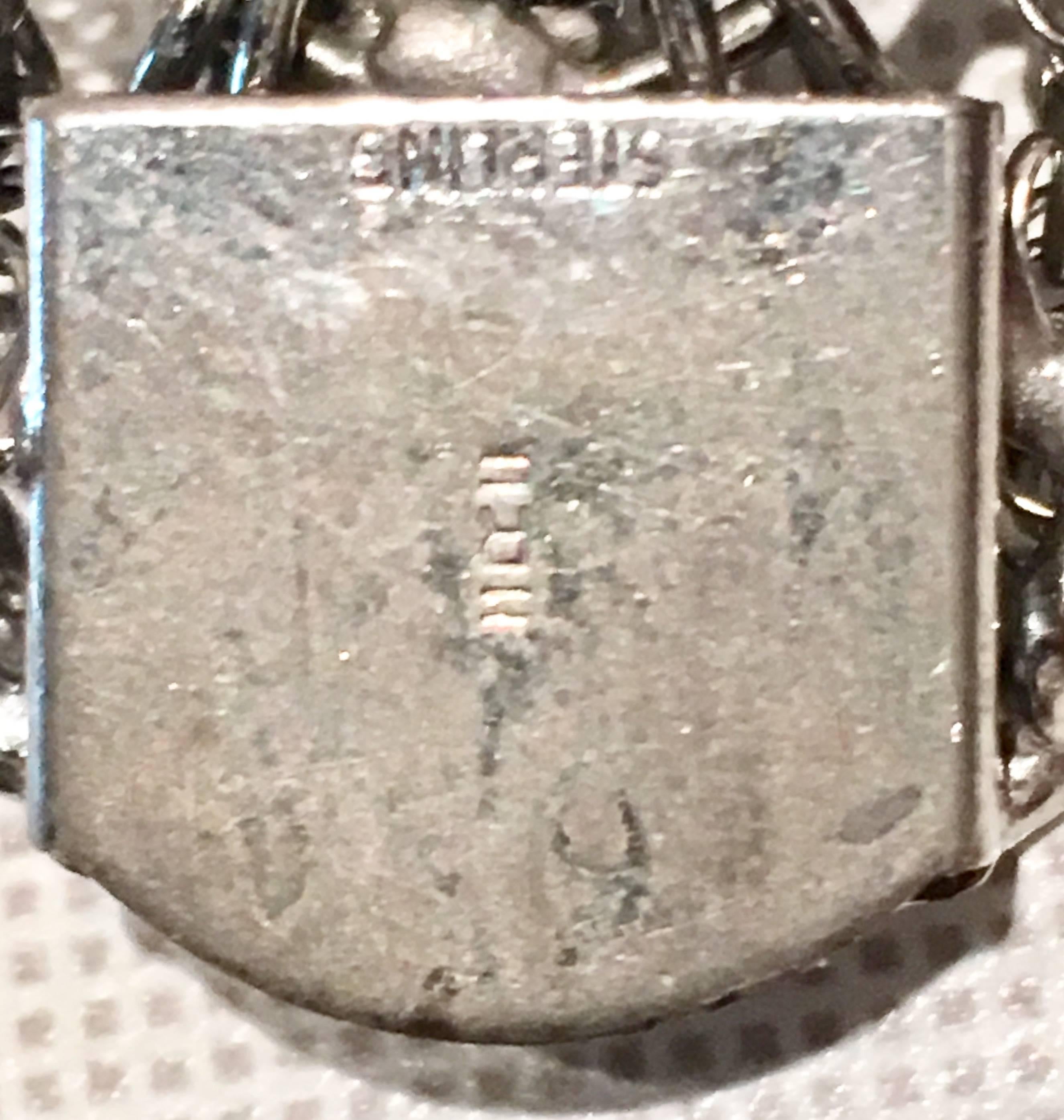 1960s Italian Sterling Silver 13 Piece Charm Chain Link Bracelet 5