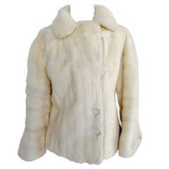 1970'S Oleg Cassini Winter White Mink & Lucite "Bling" Jacket