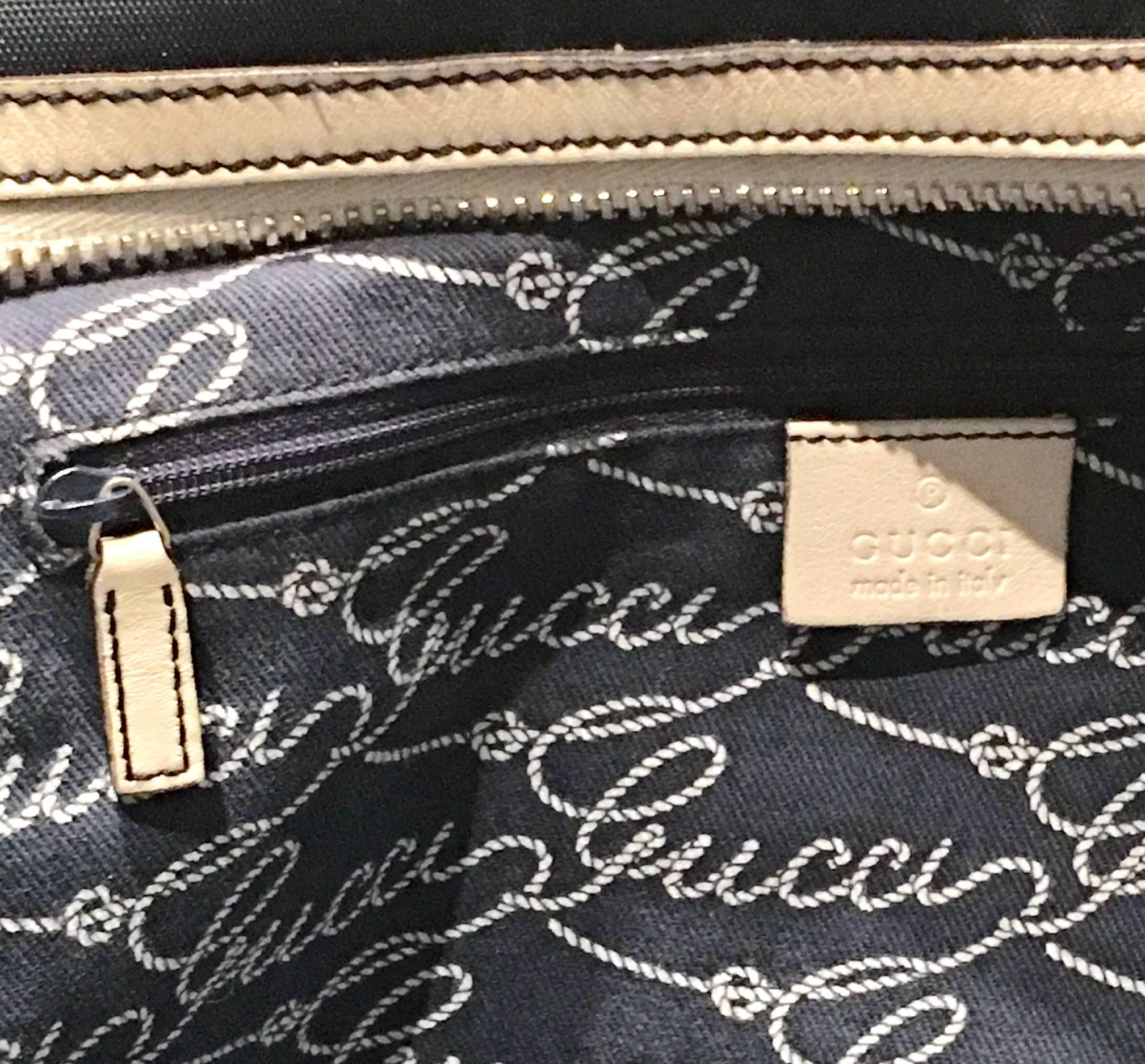 Gucci Canvas & Leather Script Logo 
