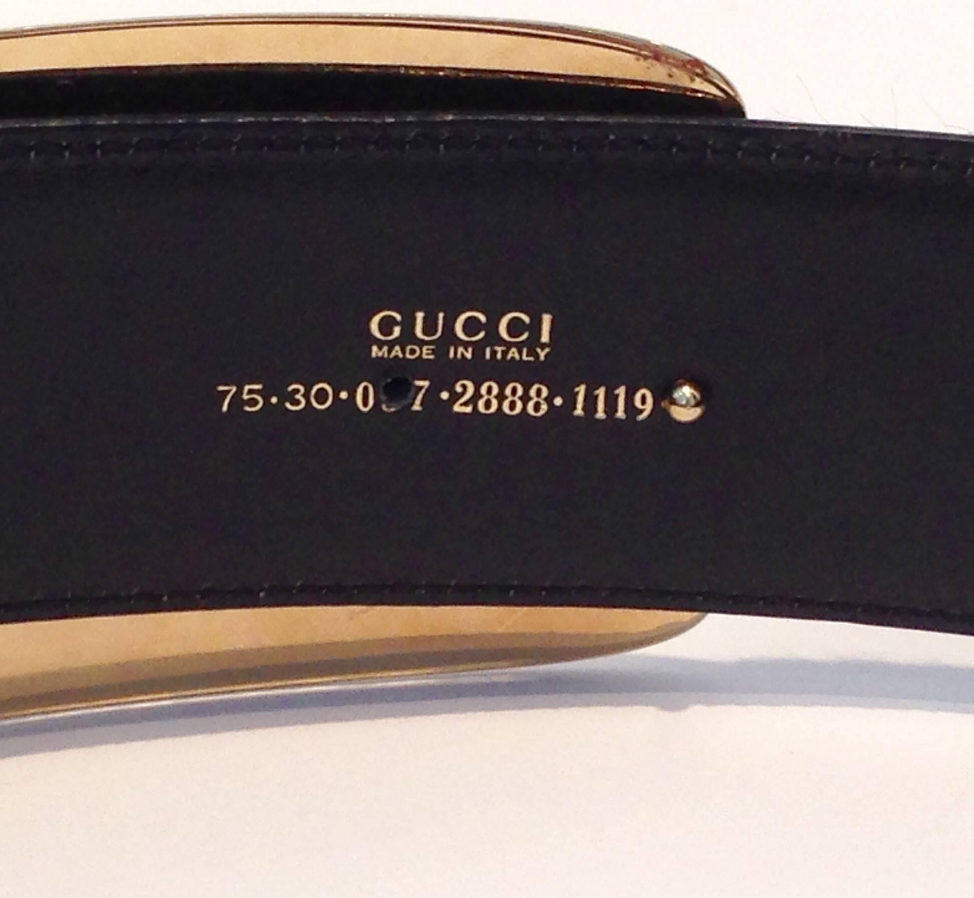 Women's or Men's 80'S Gucci By Tom Ford Black Pony Hair& Gold Plate Abstract 