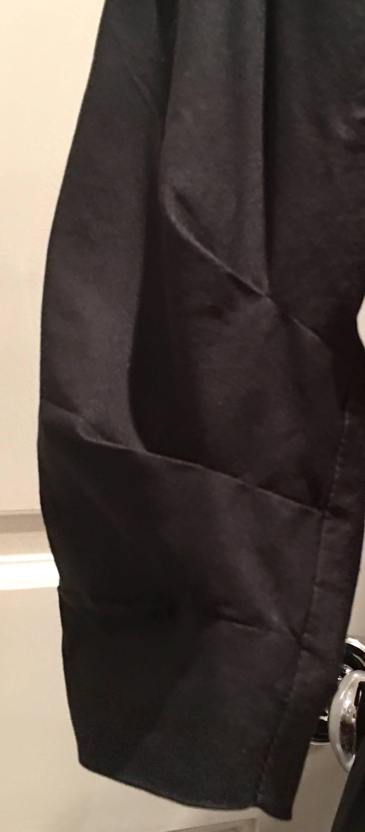 Prada Milano Black Ruffle V-Neck Collar Cotton Dress 3