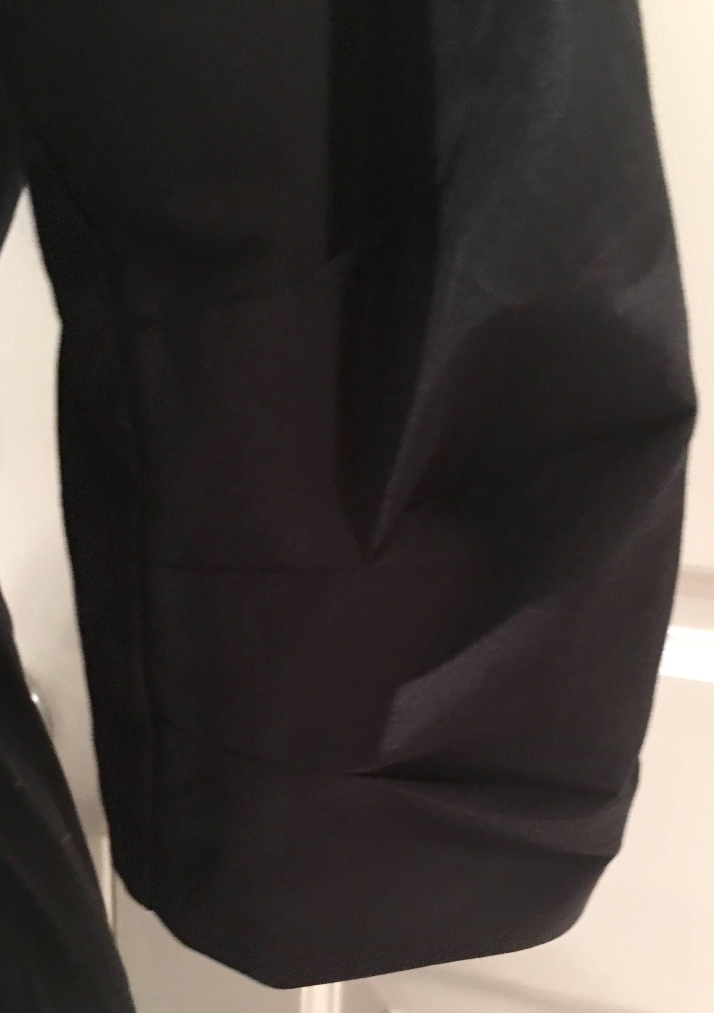 Prada Milano Black Ruffle V-Neck Collar Cotton Dress 5