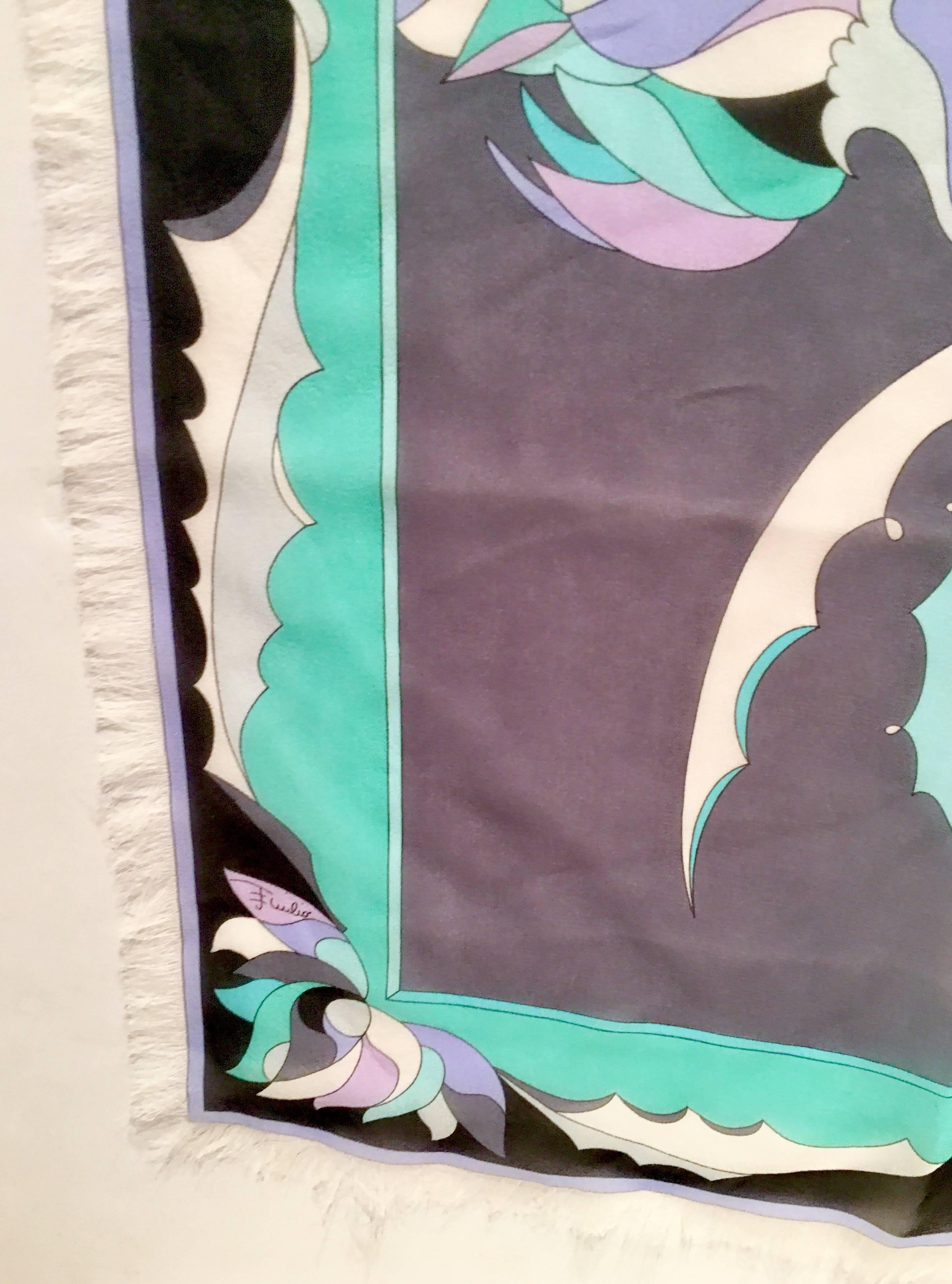 Women's or Men's Emilio Pucci Geometric Print Silk Chiffon Oversized Scarf For Sale