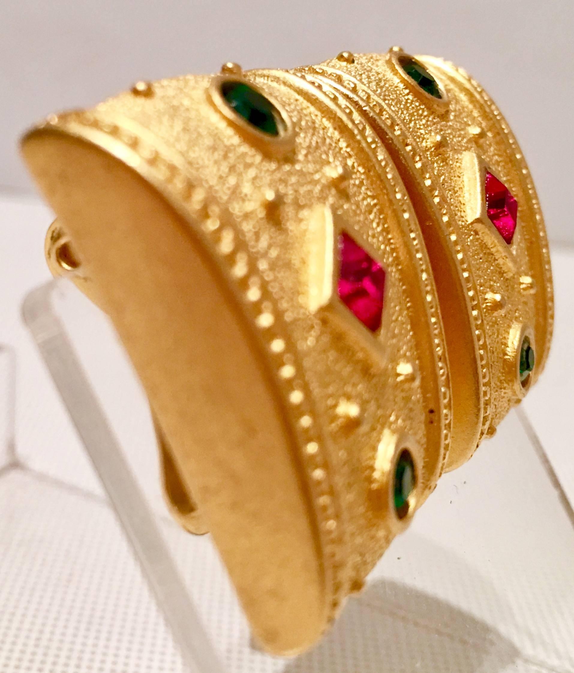 Women's Monet Brushed Gold Etrusan Style Earrings