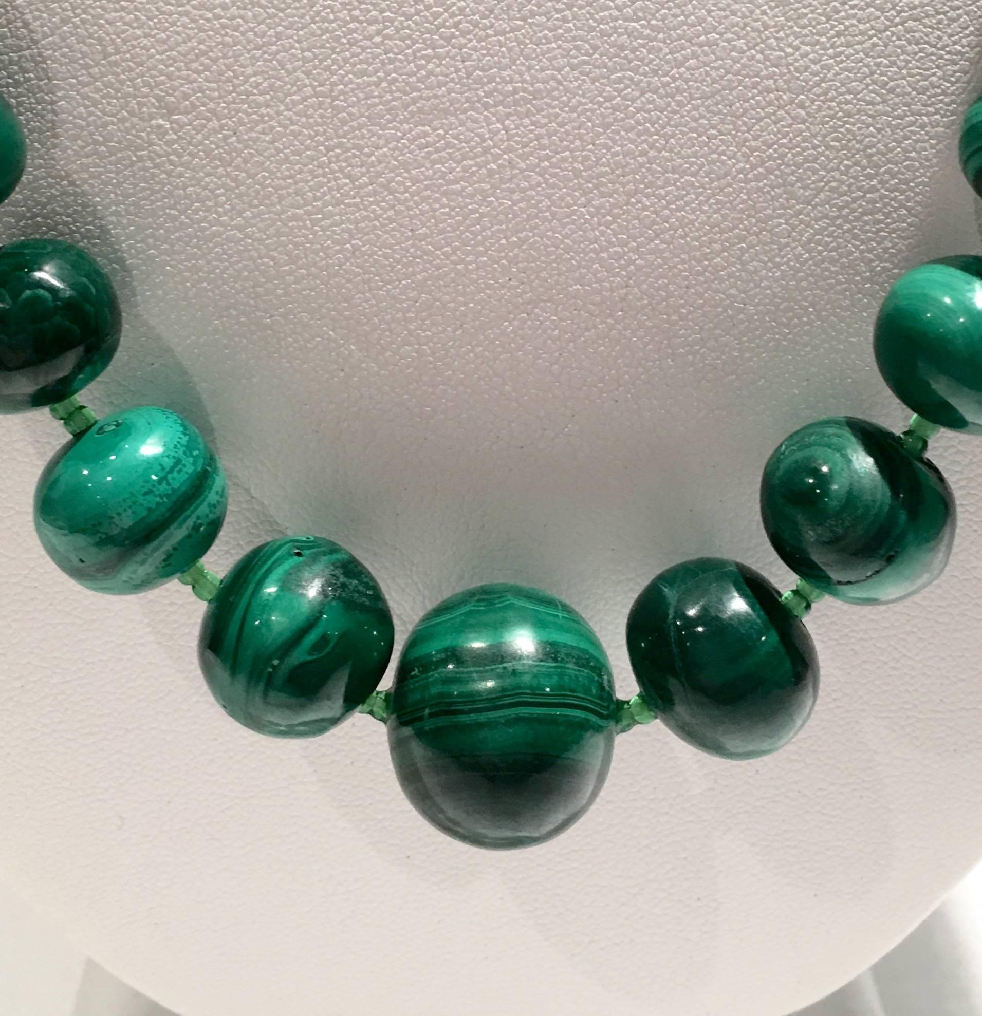 malachite bead necklace