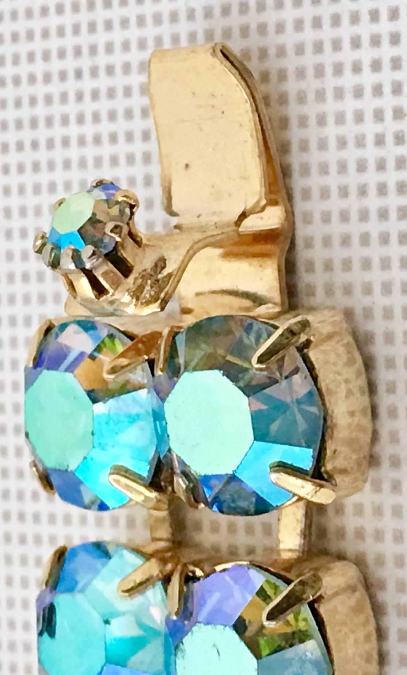 1970'S Austiran Crystal Aurora Borealis Link Bracelet 3