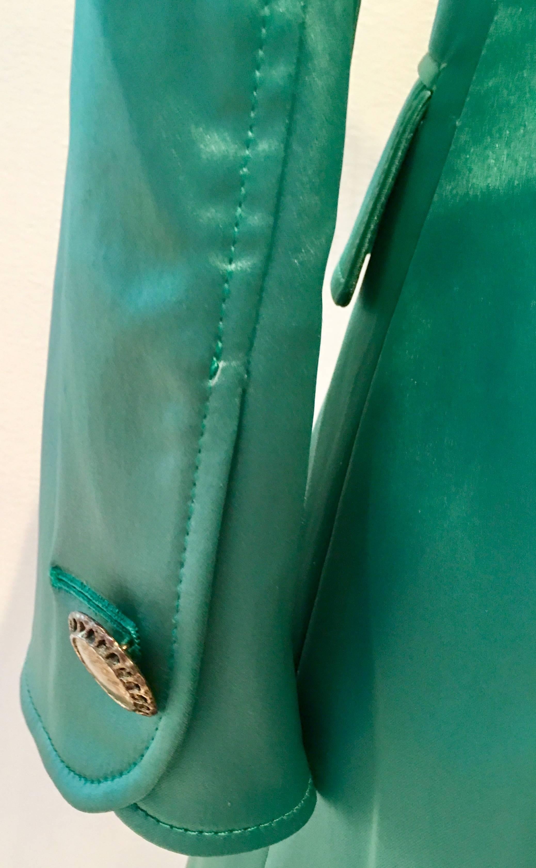 2013 New Dolce & Gabbana Emerald Satin Evening Jacket 2
