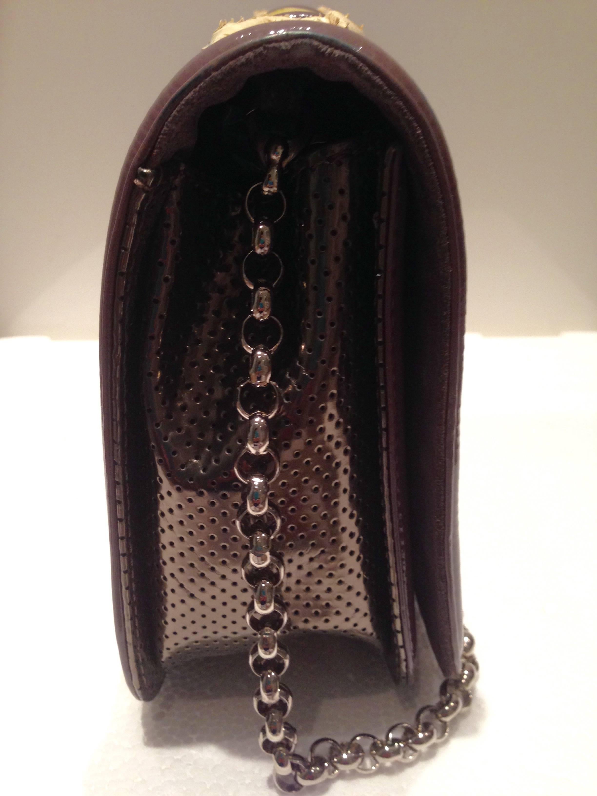 Contemporary Python, Ostrich & Patent Leather Hand Bag By, Pauruc Sweeney In New Condition For Sale In West Palm Beach, FL