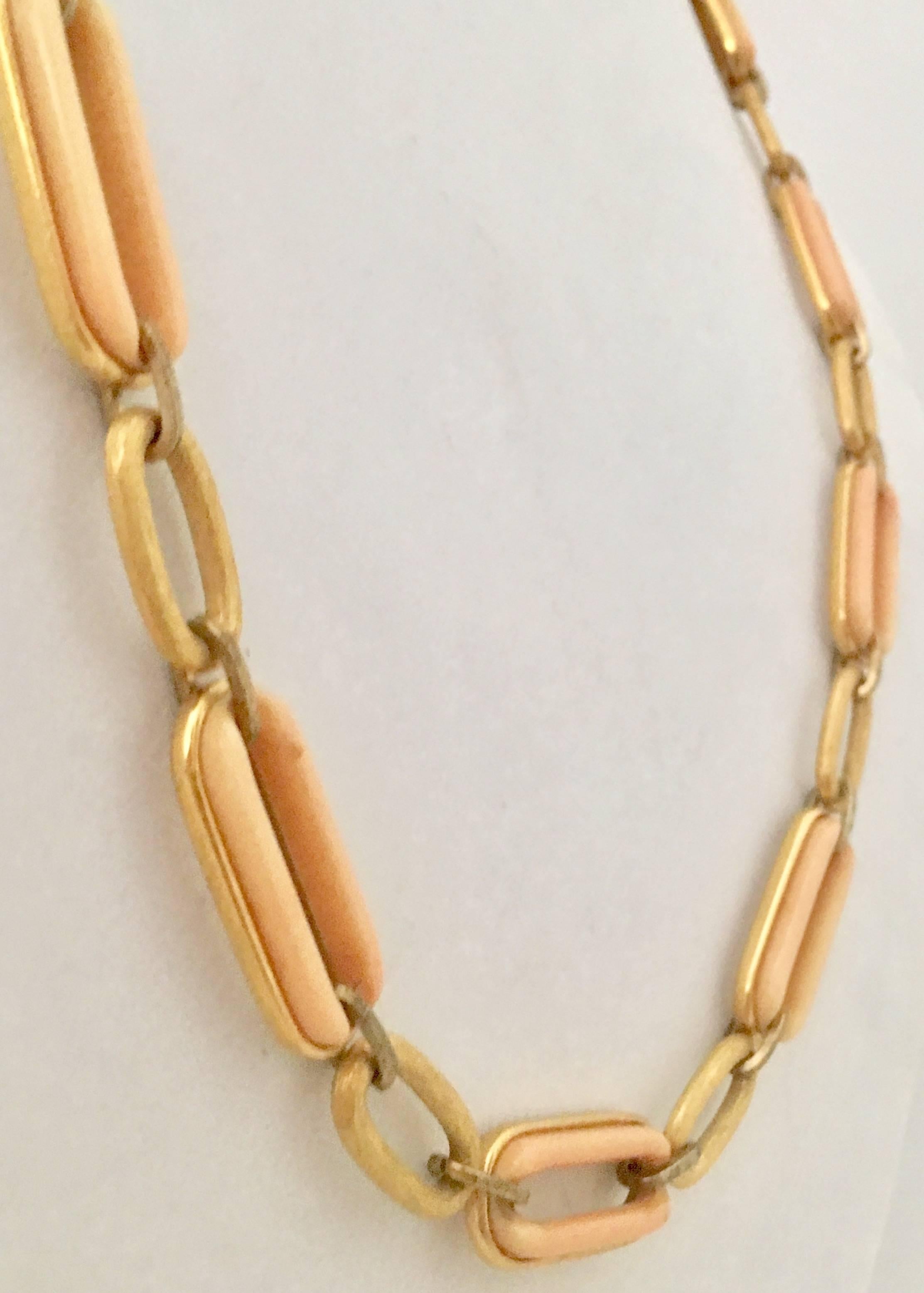 Givenchy Lucite & Brushed Gold Chain Link Opera Necklace In Excellent Condition In West Palm Beach, FL