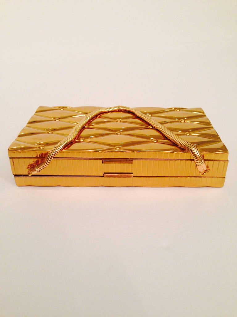 1940s Gold Guilloche Double Minaudière Case by Evans at 1stDibs