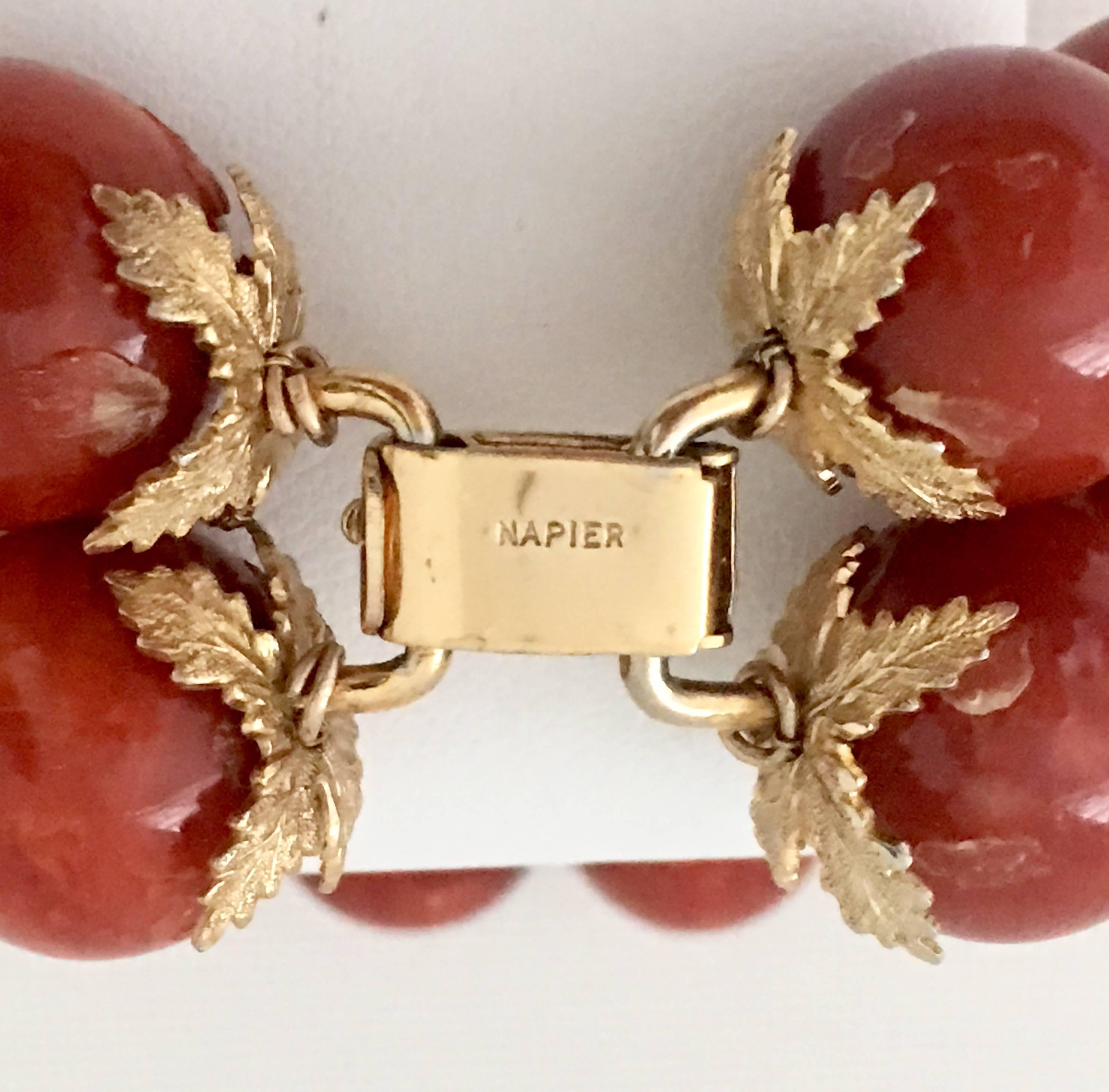 Vintage Napier Bakelite Bead & Gold Leaf Bracelet 3