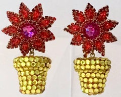 Deana Hamro Swarofski Crystal Flower Pot Earrings