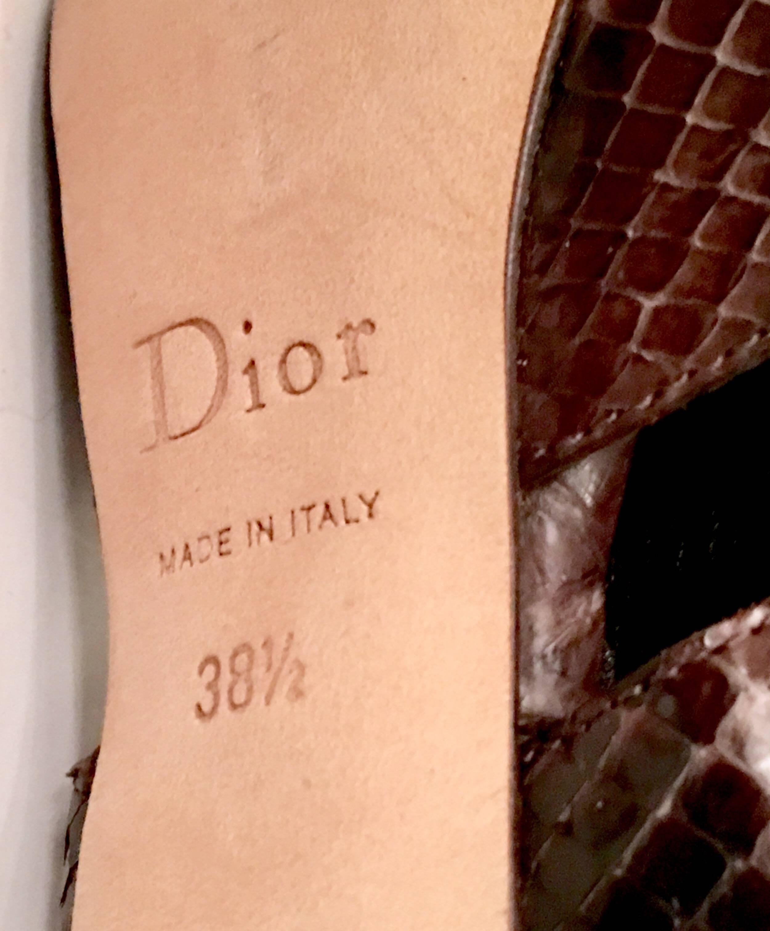 Pair Of Christian Dior Python Platform Sandals 5