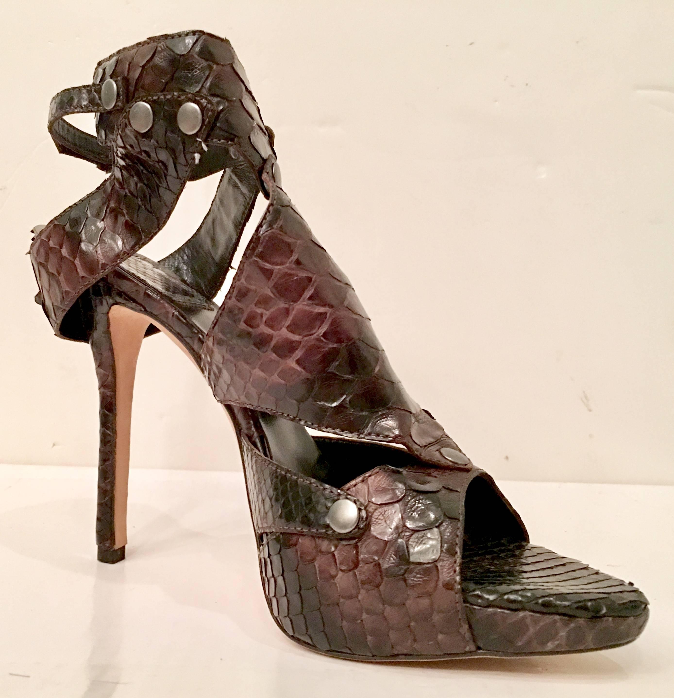 Pair Of Christian Dior Python Platform Sandals at 1stDibs