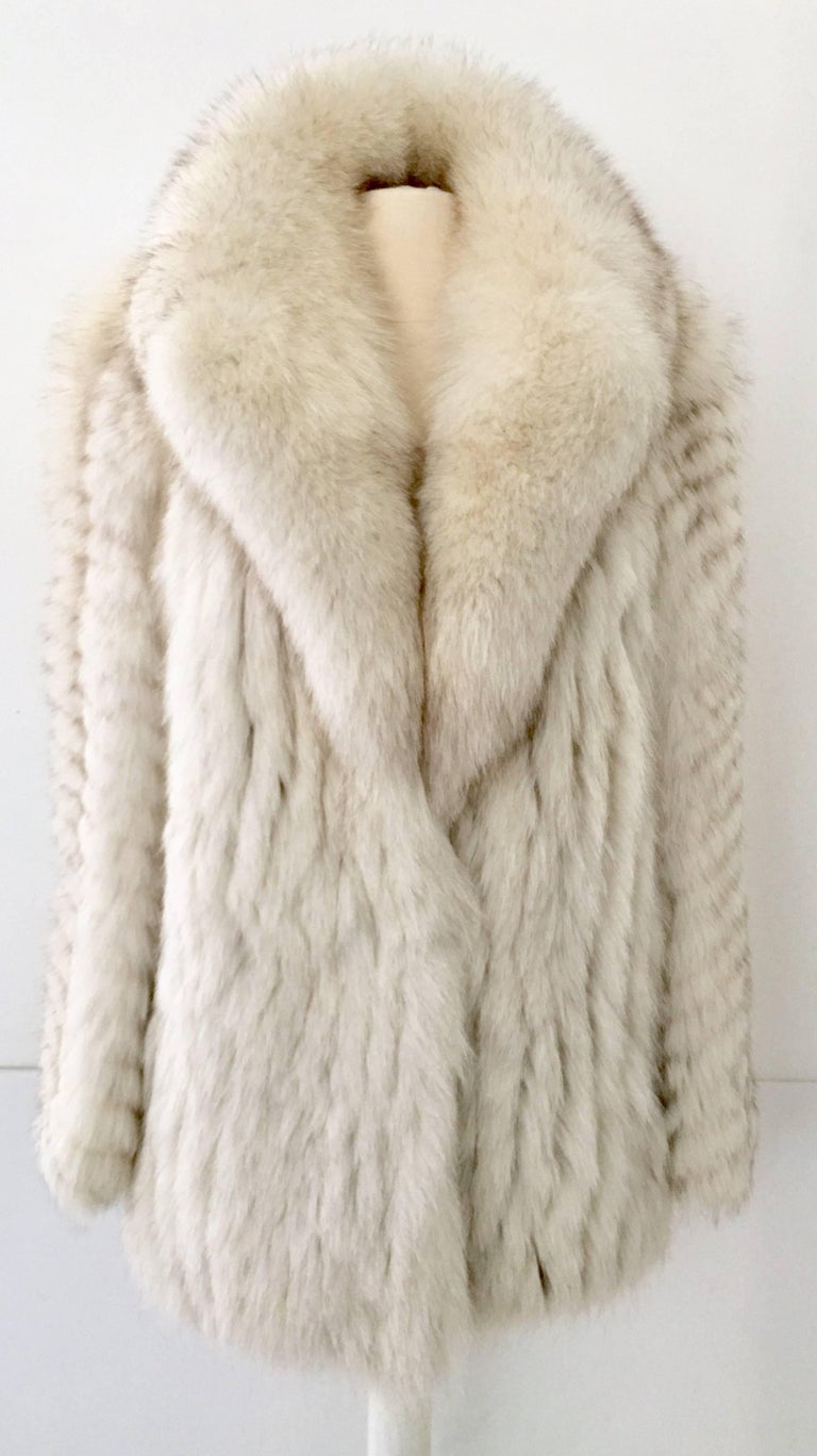 VIntage Winter White Fox Fur Coat at 1stDibs