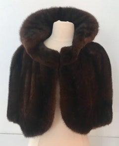 1950'S Chocolat Brown Mink Fur Capelet