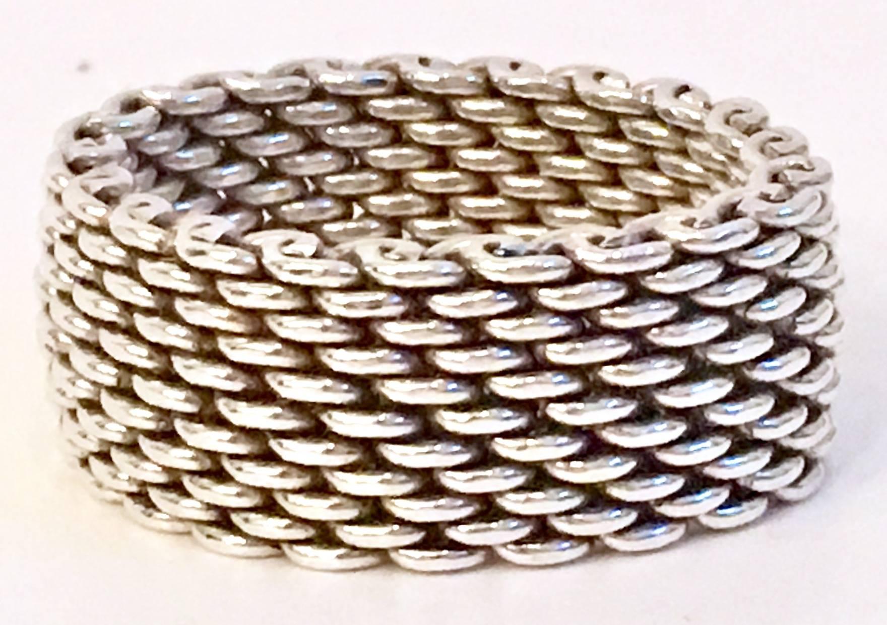 Modern Tiffany Sterling Silver Mesh Ring In Excellent Condition In West Palm Beach, FL