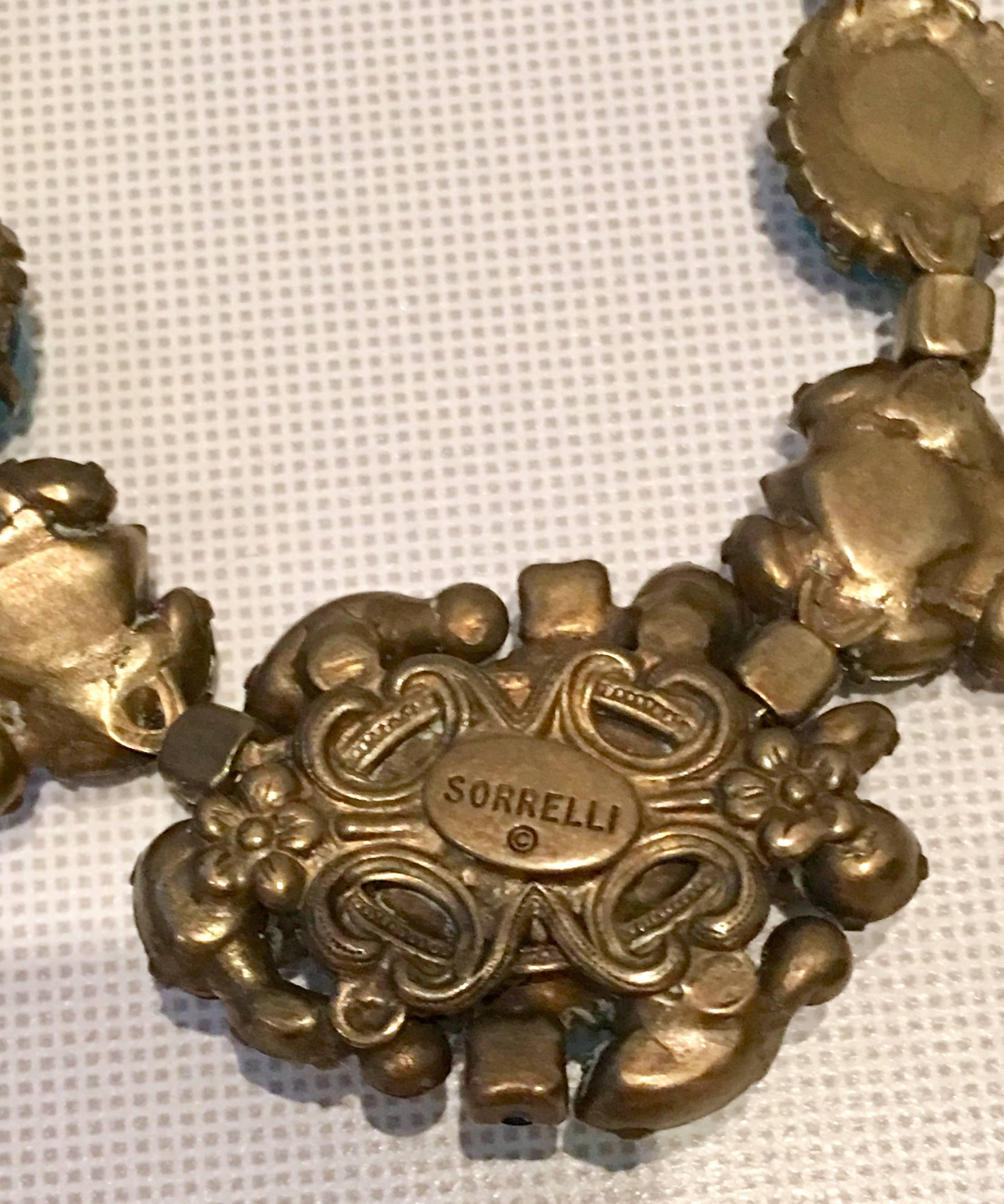 Contemporary Antique Bronze &Swarovski Crystal Choker Necklace By, Sorrelli 2