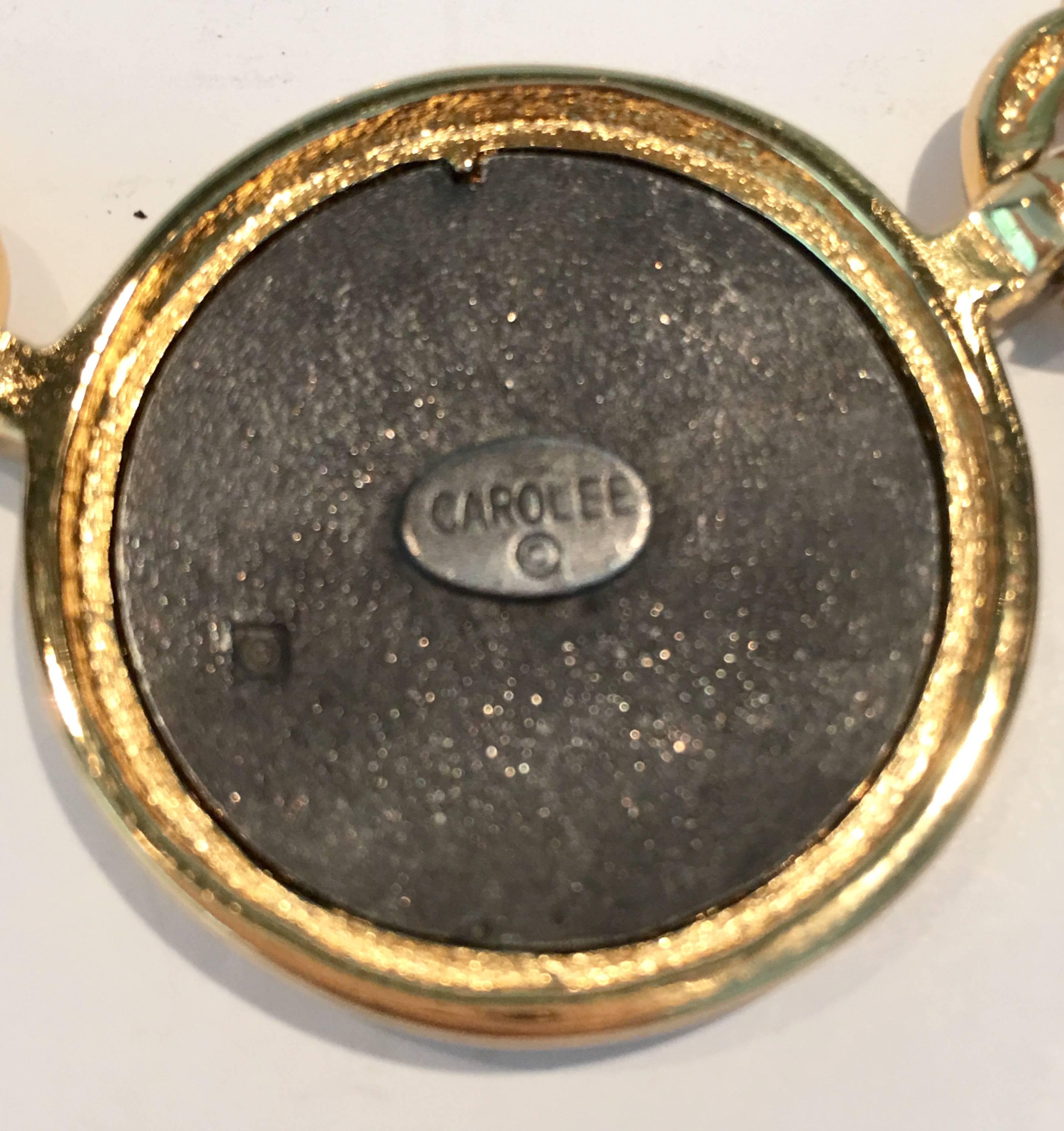 Women's or Men's 1980s Gold-Plate Omega Roman Coin Choker Necklace by Carolee