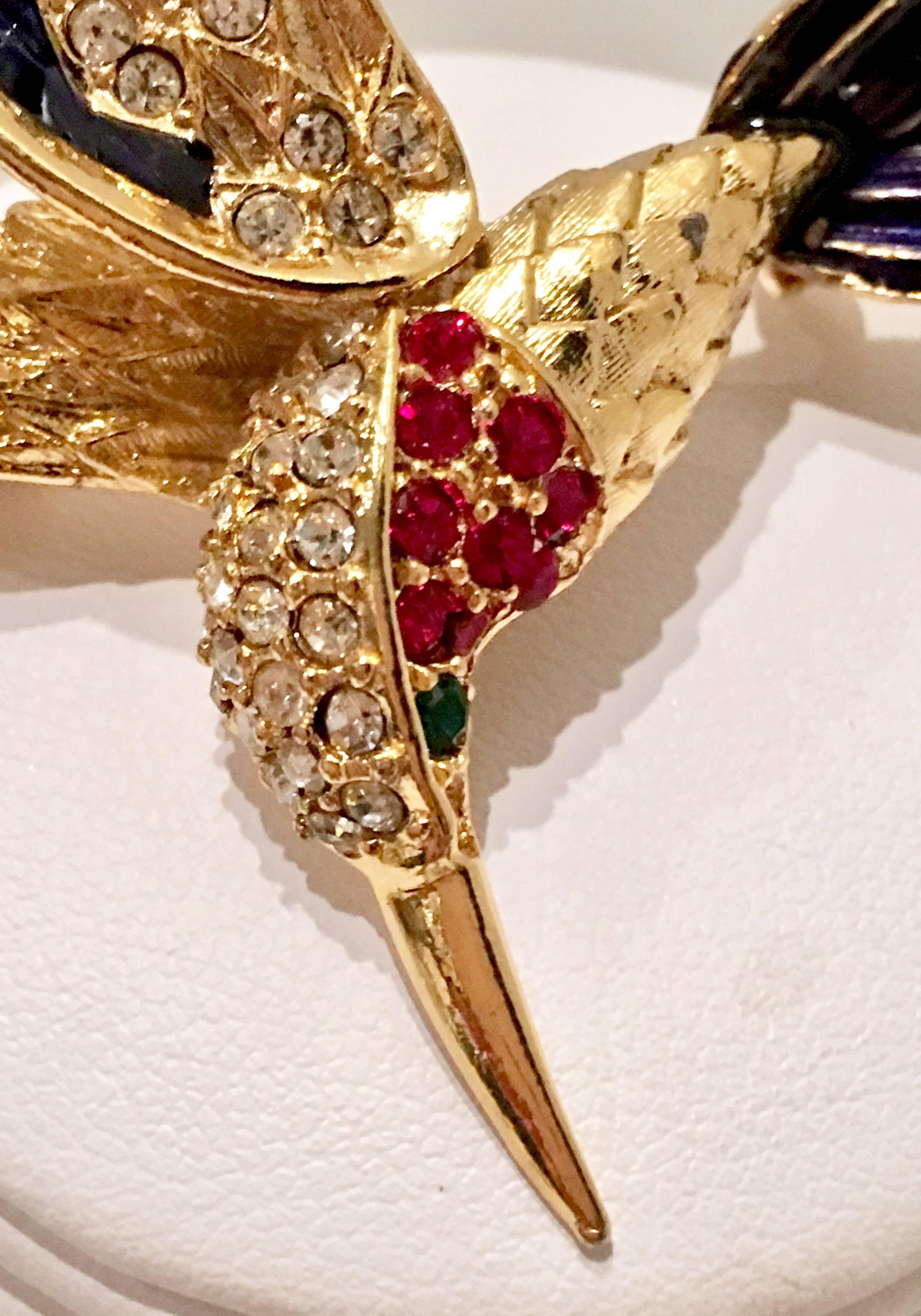 vintage hummingbird brooch