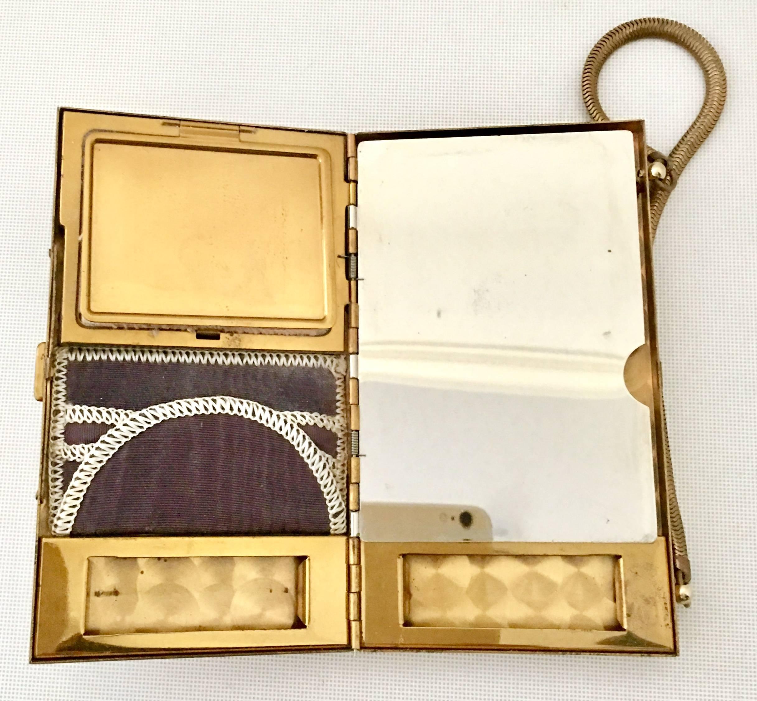 1940'S Mother Of Pearl & Brass Minaududiere Compact-Evening Bag. 3