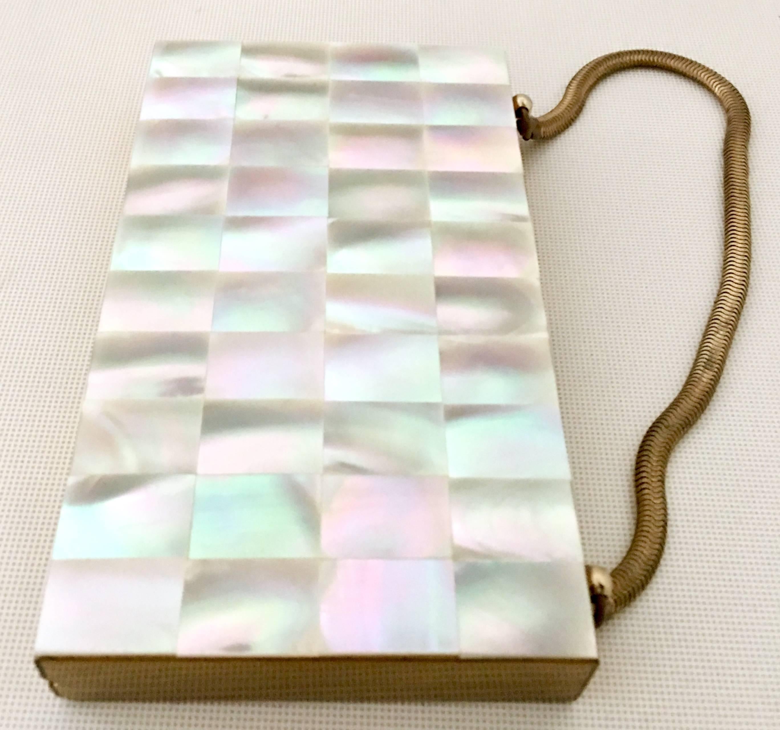 vintage mother of pearl clutch