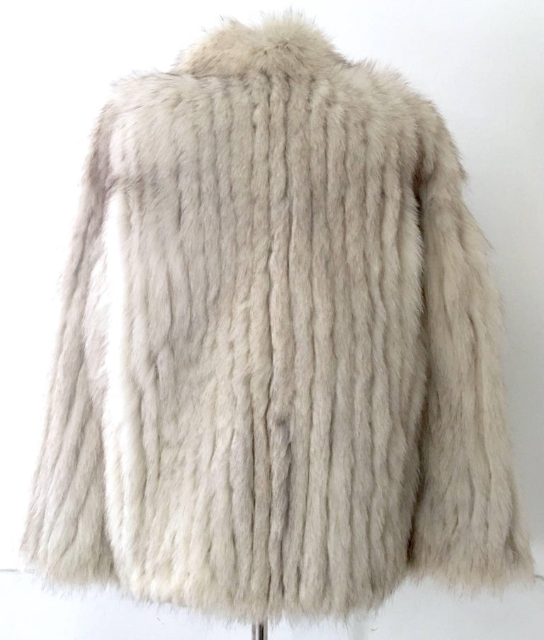 Vintage Winter White Silver Fox Jacket at 1stDibs
