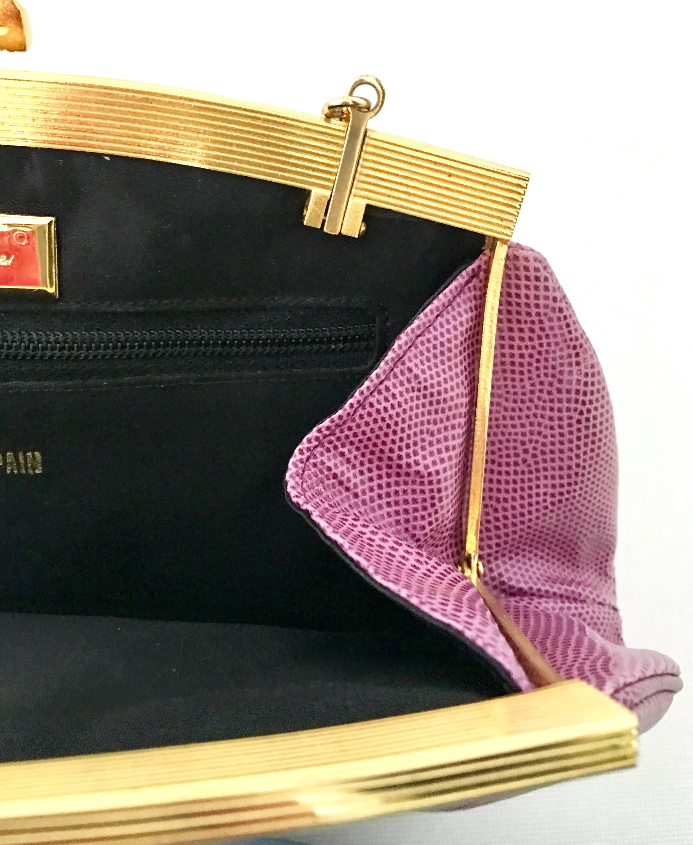 Judith Leiber Lavender Python & Gold Amethyst Hand Bag 4