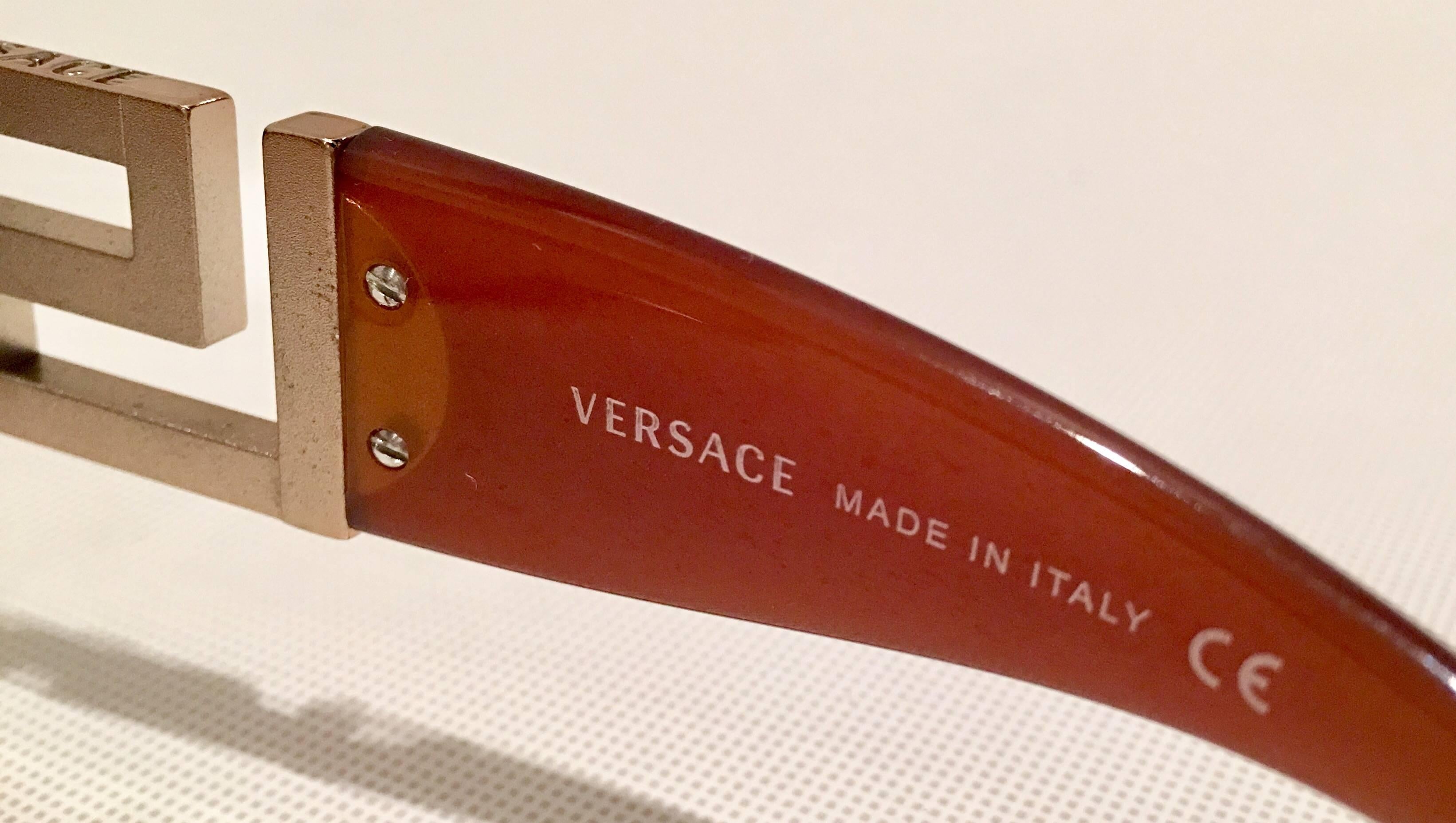 Contemporary Versace Crystal Embelisshed Greek Key Sunglasses 4