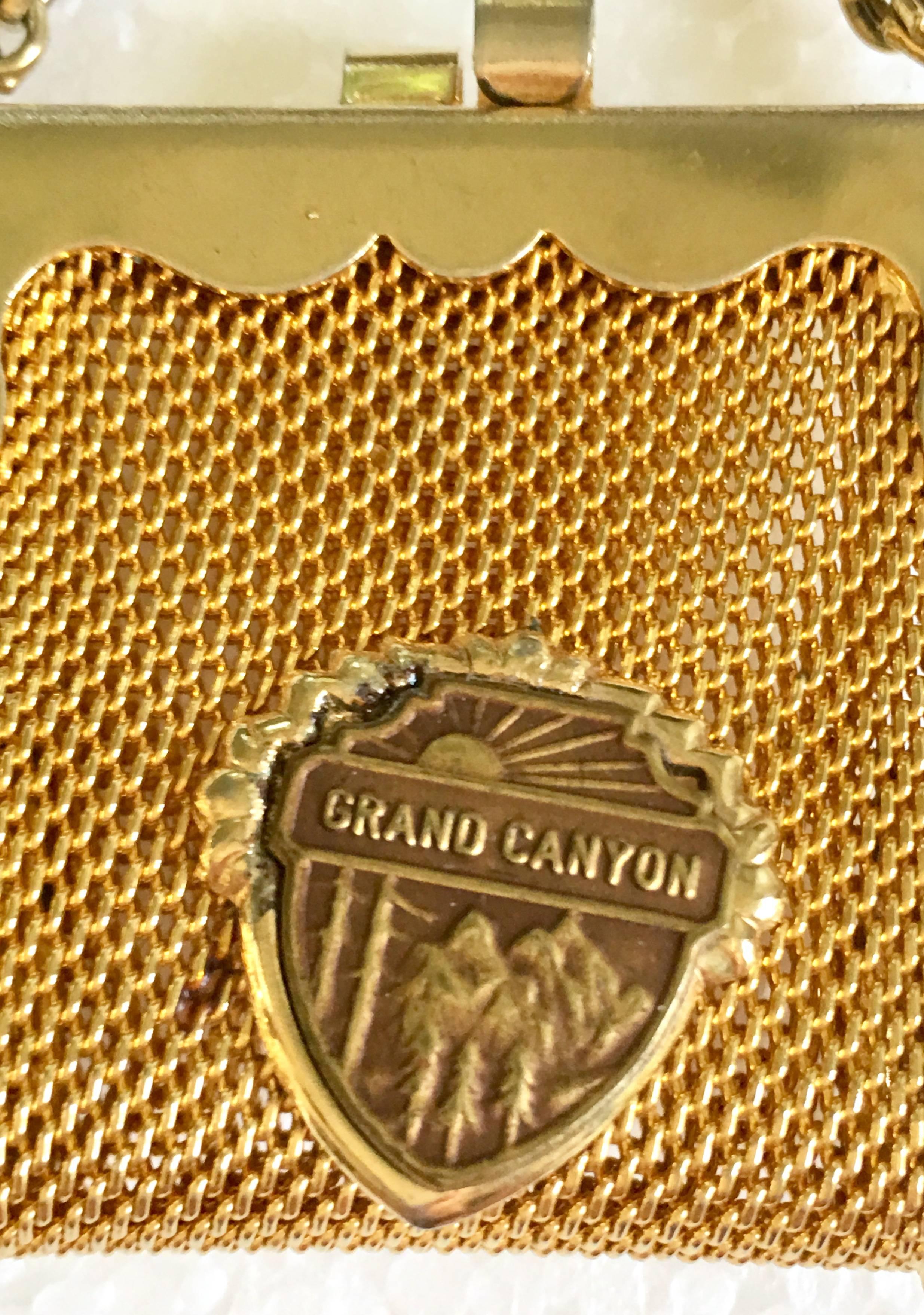 20th Century Gold Mesh Souvenir Hand Bag 