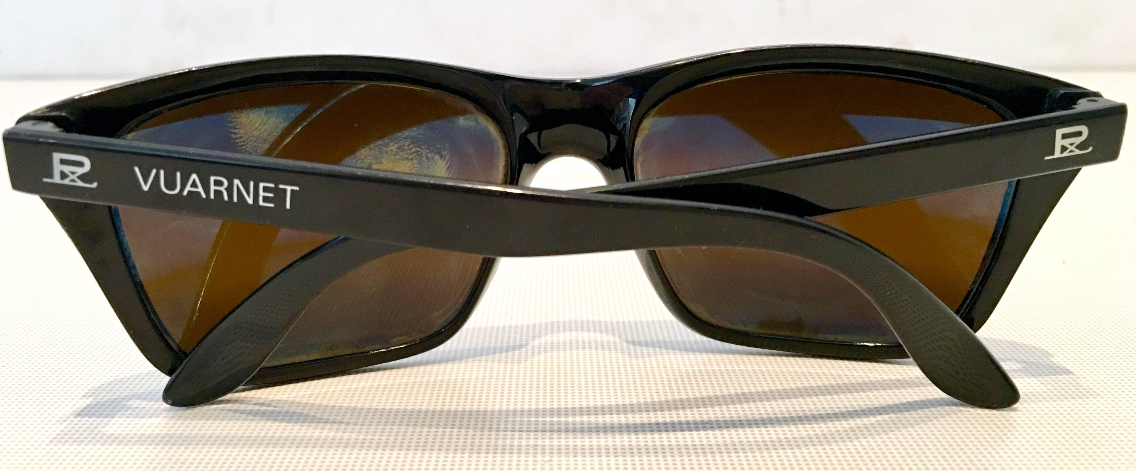 Gray 80'S Vuarnet France Black & Brown Mineral Poloarized Sunglasses 