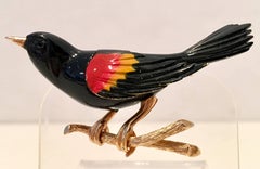 60'S Gold & Enamel Bird On A Branch Brooch By, Weiss