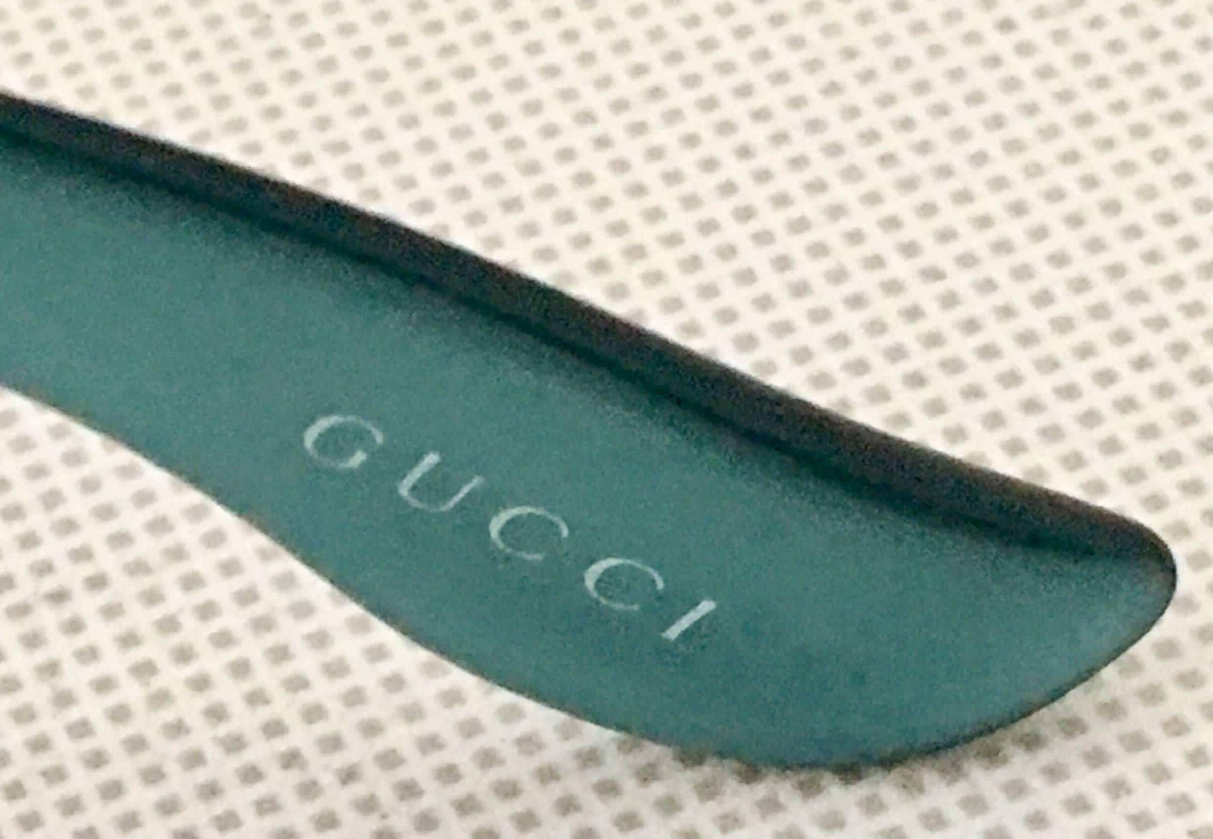 2007 Gucci Teal Oversized Logo Sunglasses-Italy 2