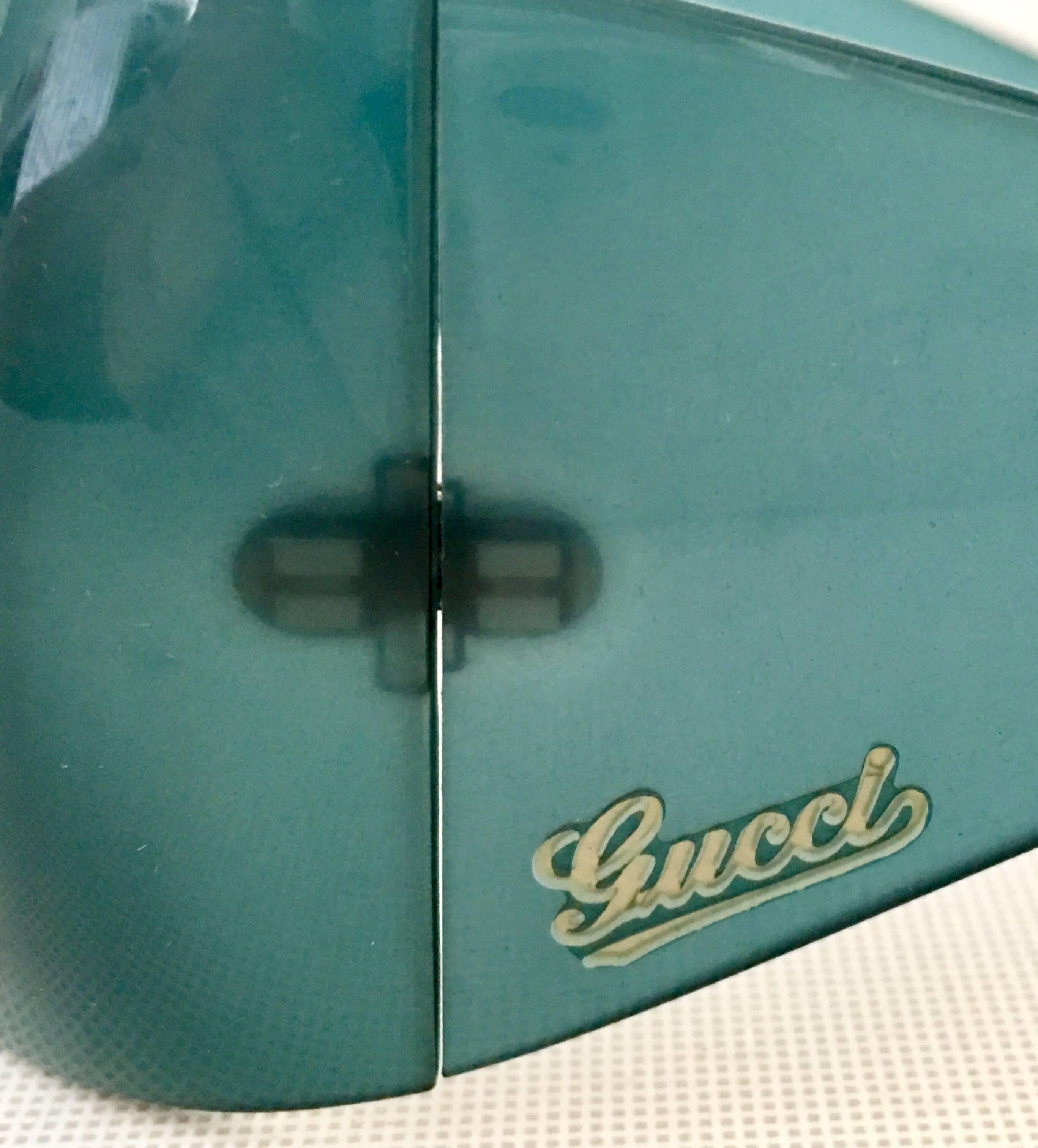 2007 Gucci Teal Oversized Logo Sunglasses-Italy 1
