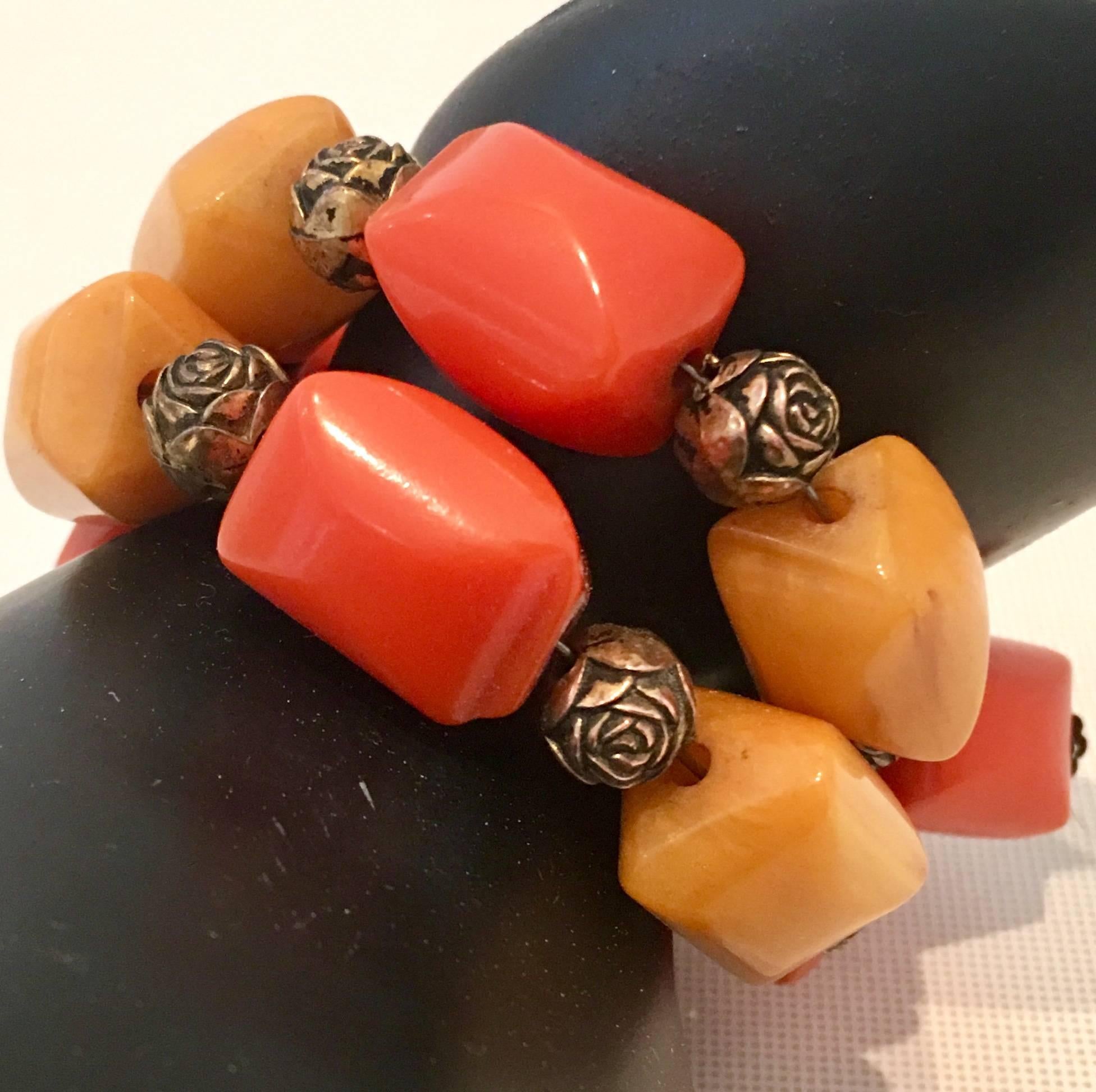 1930'S Bakelite & Brass Bead Nugget Twist 