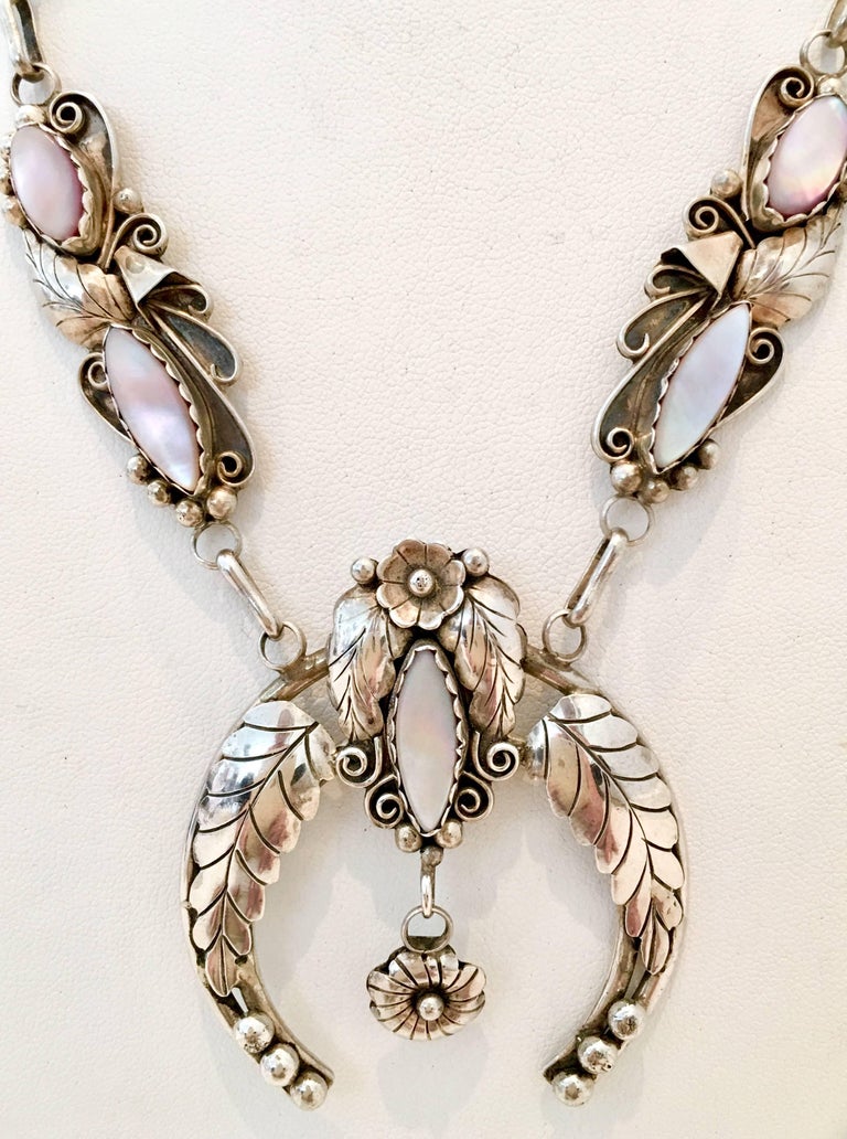 Mother of pearl squash blossom necklace