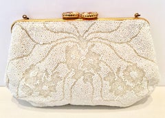 50'S French Glass Bead & Porcelain Evening Bag By,  Leo Millier