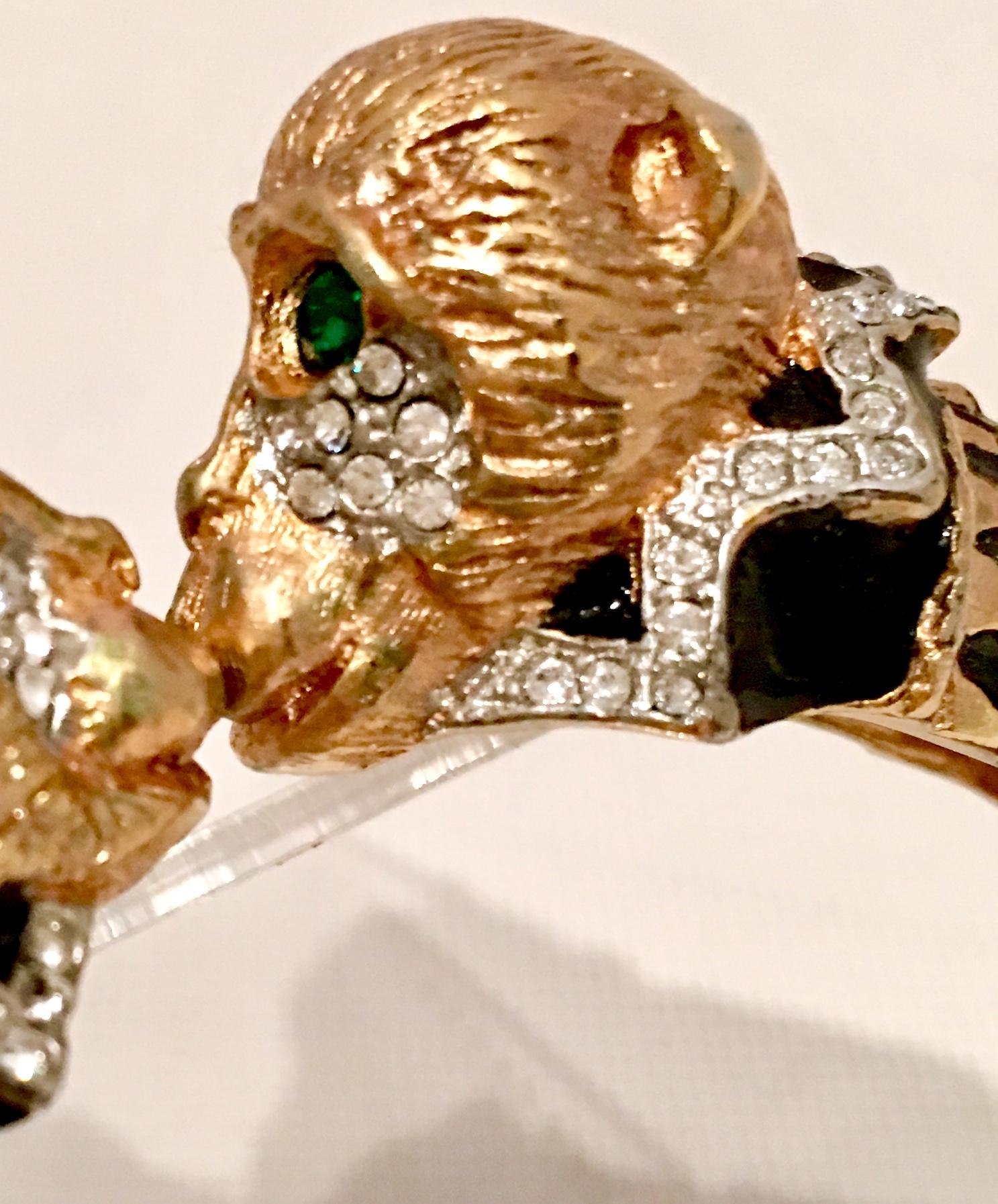 Women's or Men's Contemporary Gold Enamal & Swarovski Crystal 