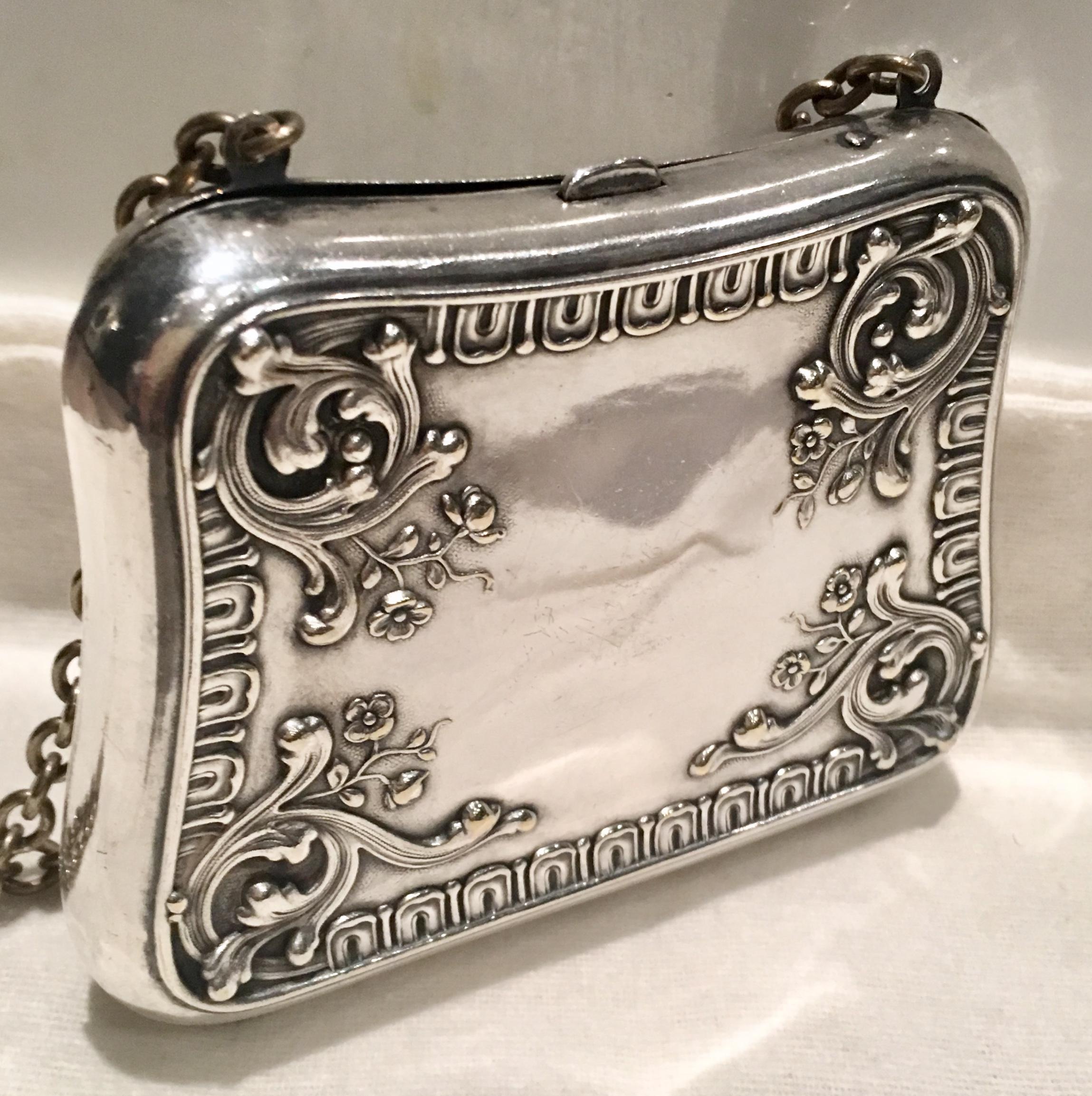 antique sterling silver purse