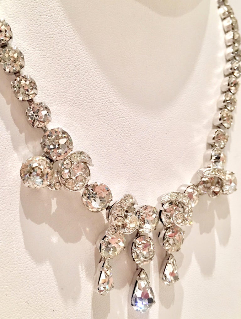 20th Century Silver and Swarovski Crystal Choker Style Necklace By