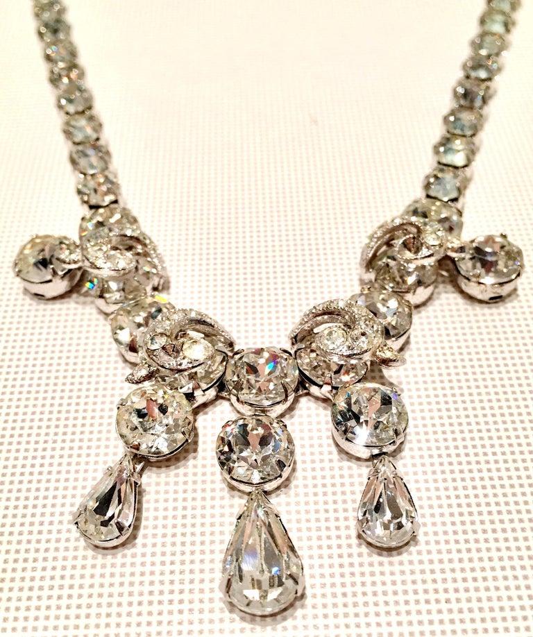 20th Century Silver and Swarovski Crystal Choker Style Necklace By
