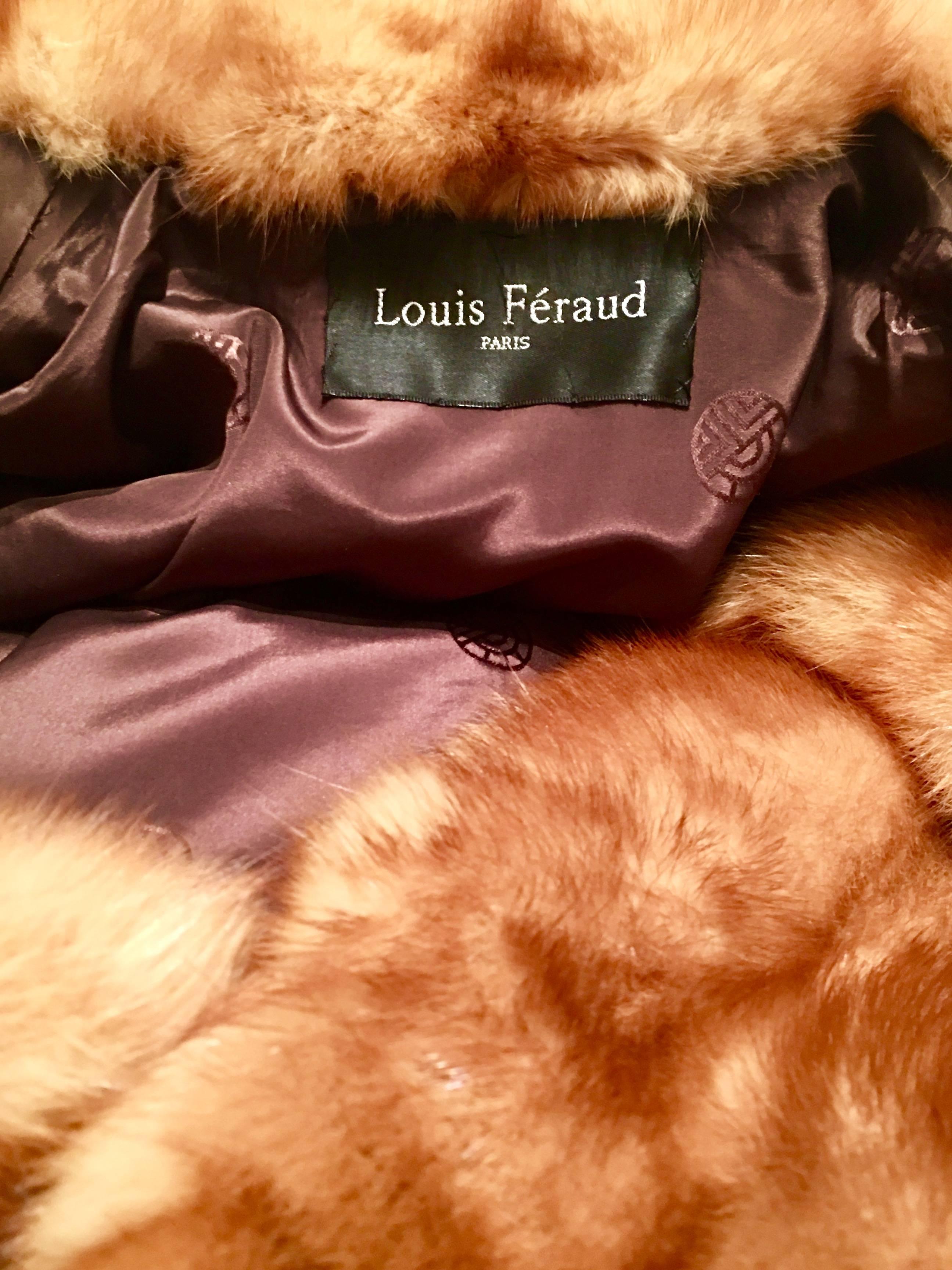 Contemporary Louis Feraud Paris Fine Whiskey Dyed Mink Swing Duster Fur Coat 6