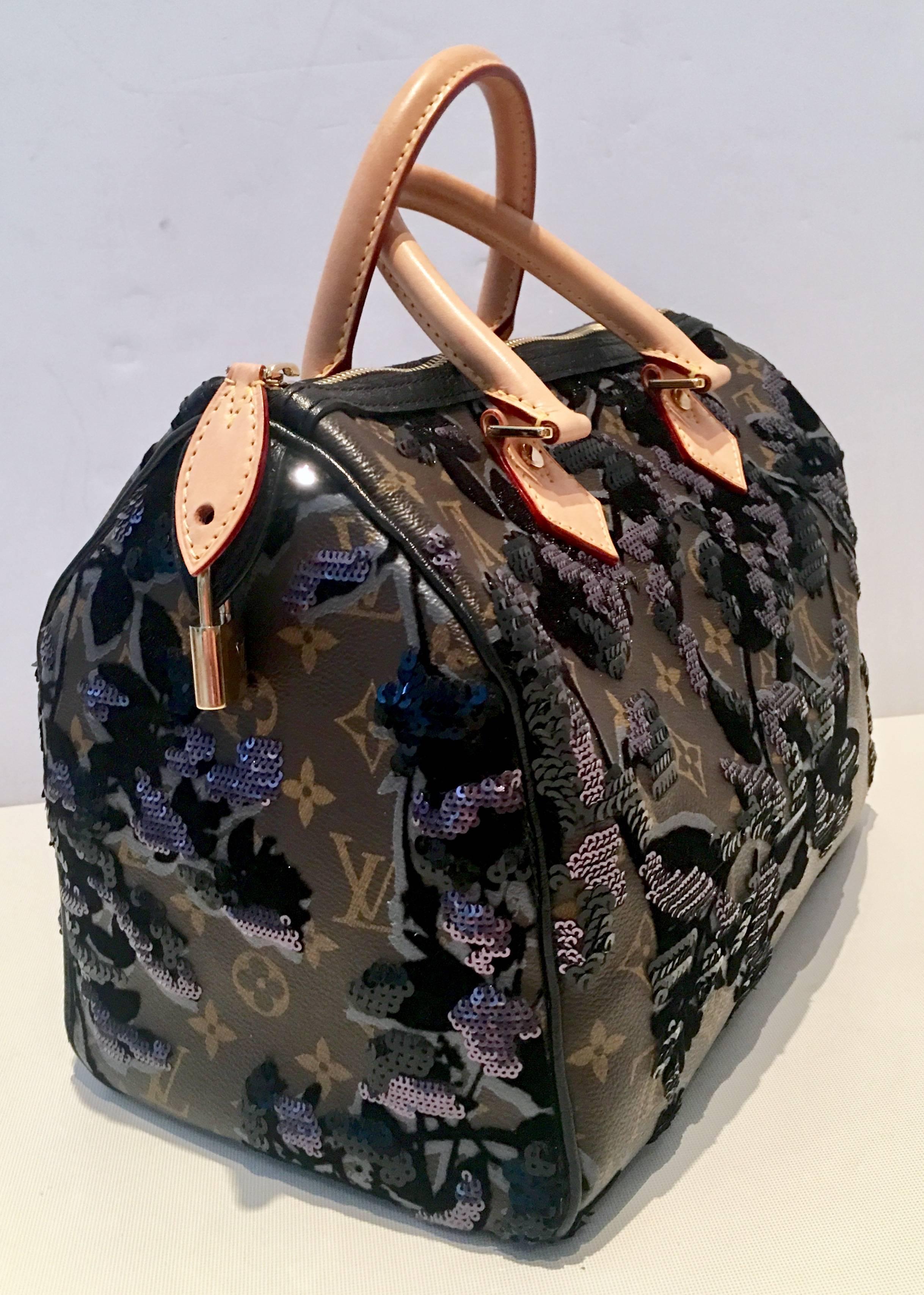 Black Louis Vuitton Limited Edition Fleur De Jais 35 Speedy Handbag