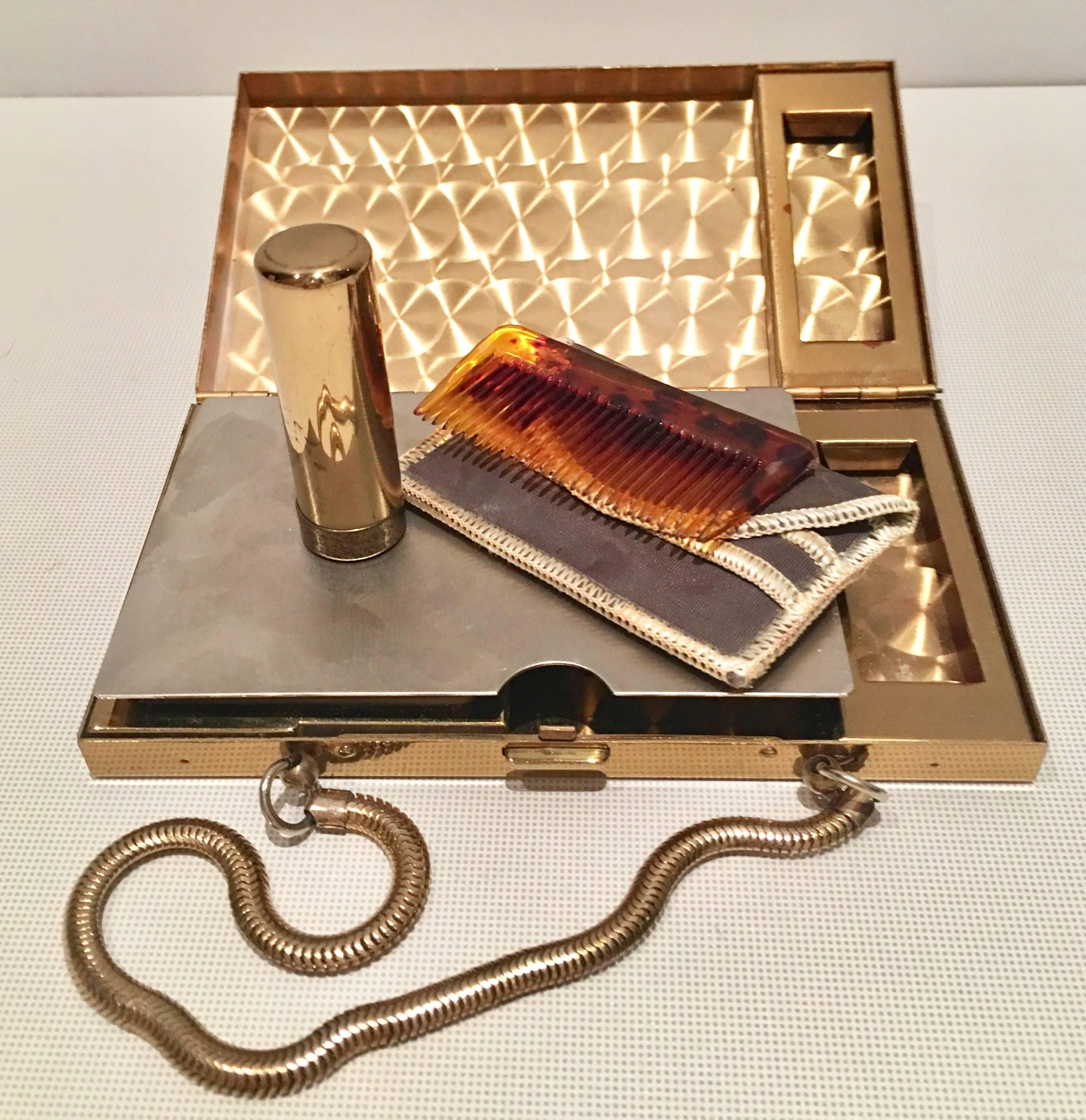 1940'S Mother-of-Pearl and Brass Compact Minaudiere 2