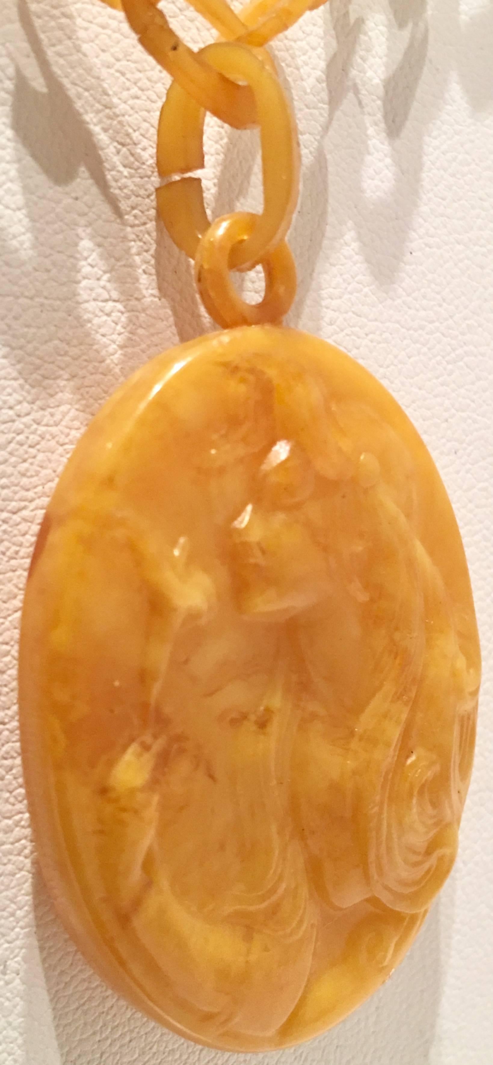 bakelite cameo necklace