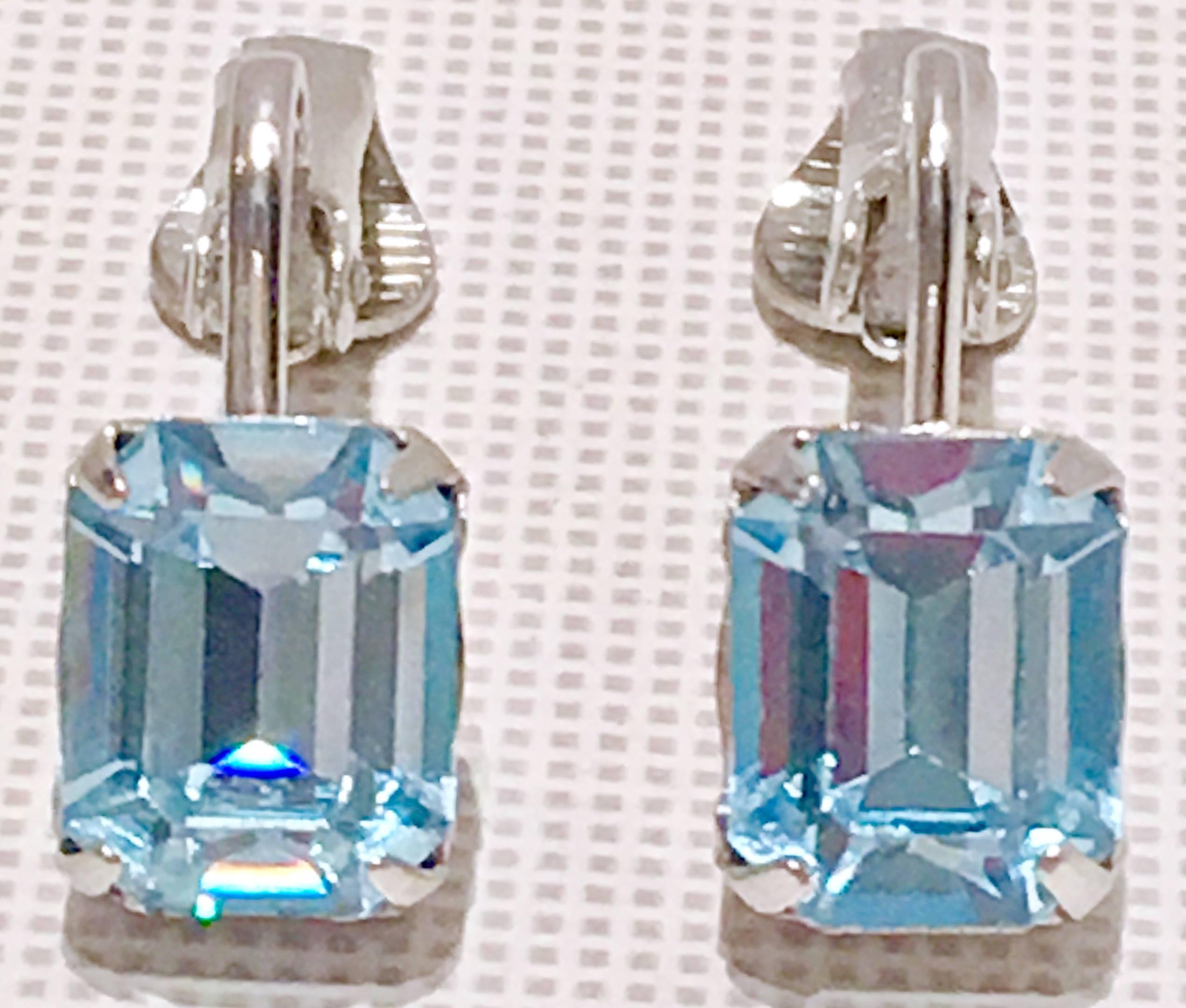 Women's Mid-Century Weiss Sapphire Blue Austiran Crystal Choker Necklace & Earring S/3
