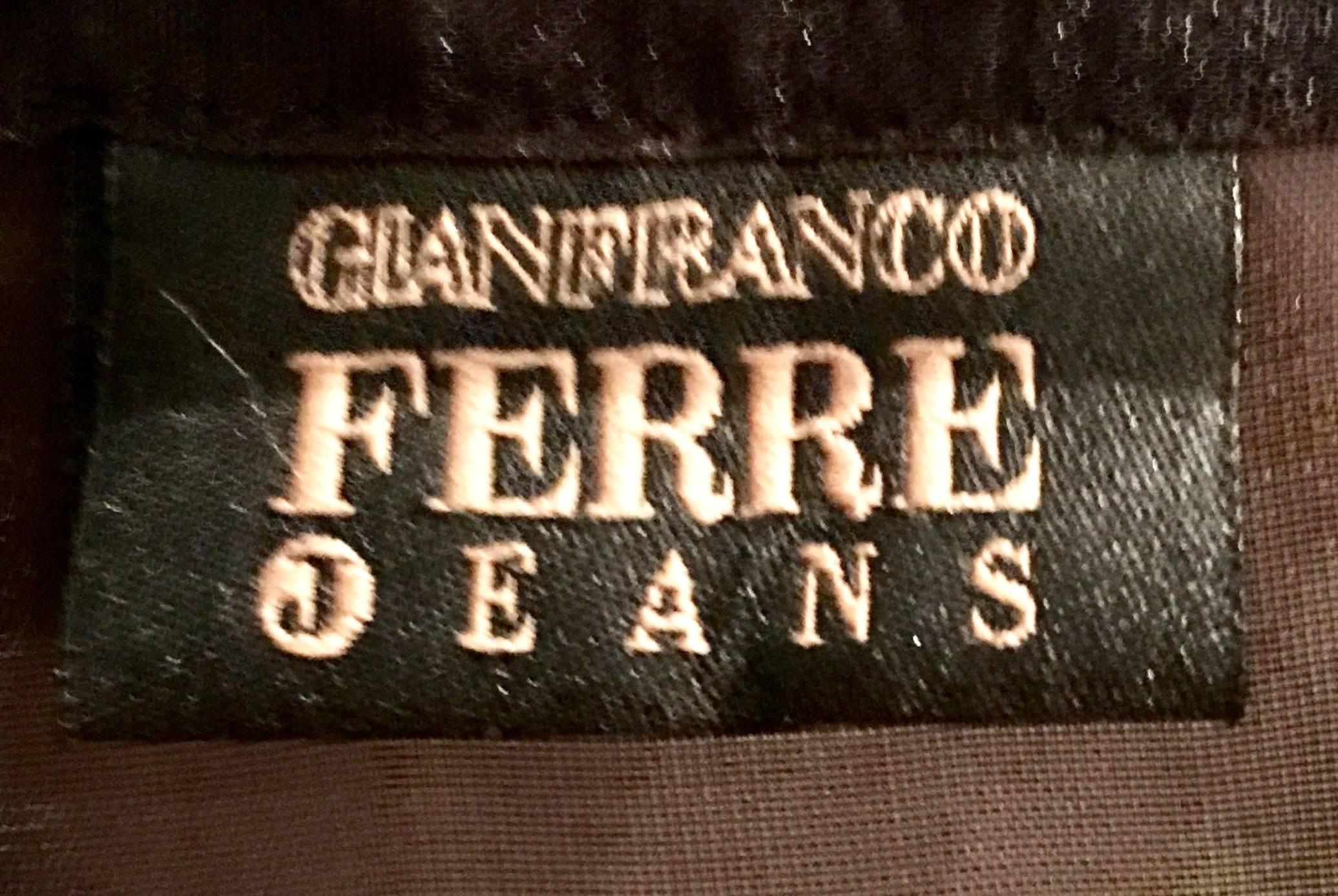 21st Century Gianfranco Ferre Black Silk Chiffon Ruffle Blouse For Sale 6