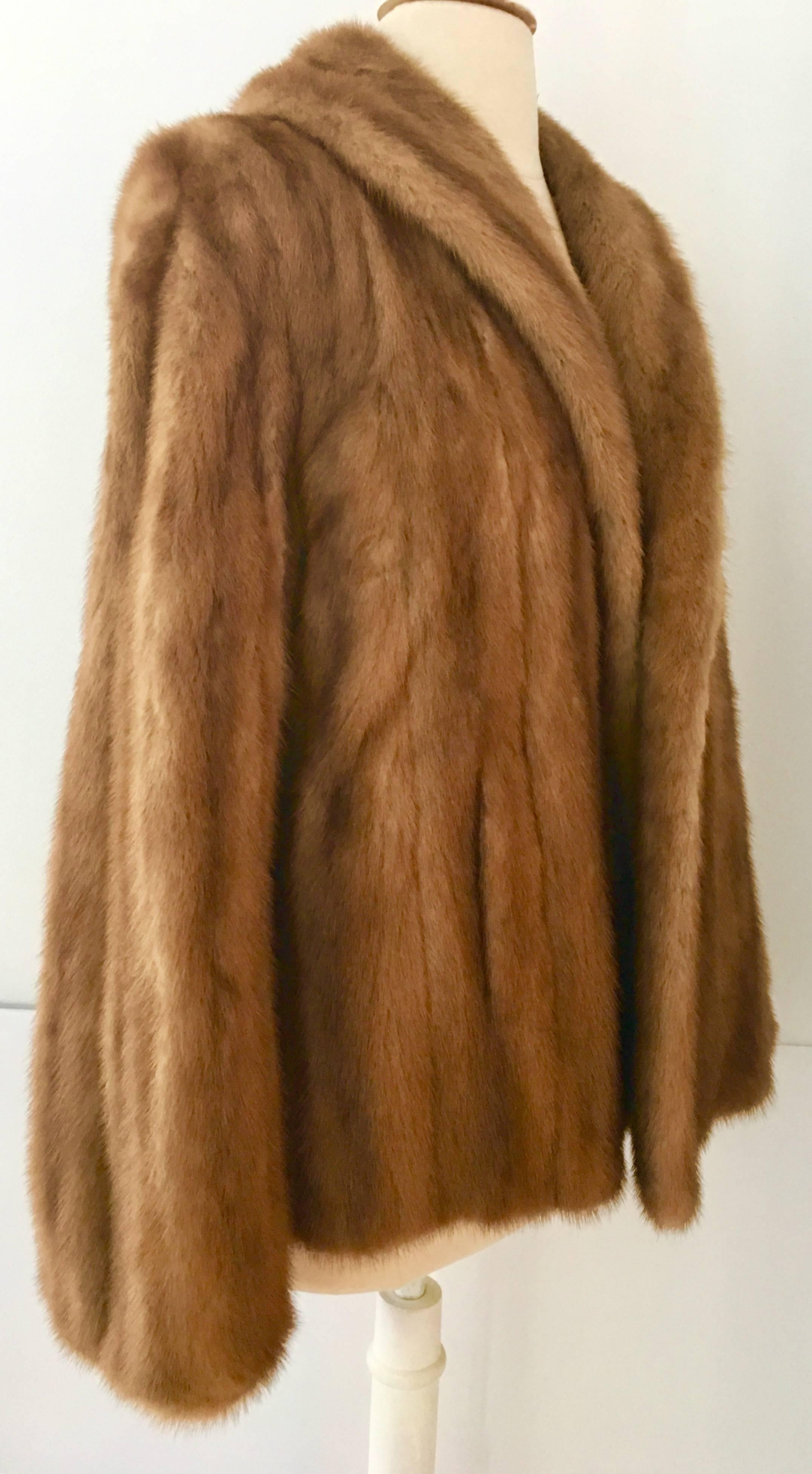 Brown 1950'S Mink Fur Swing Coat