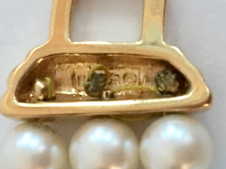 Vintage Napier Triple Strand Pearl and Amethyst Necklace For Sale at