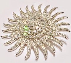 Vintage Sunburst "Jackie O" Swarovski Crystail Brooch By, BSK